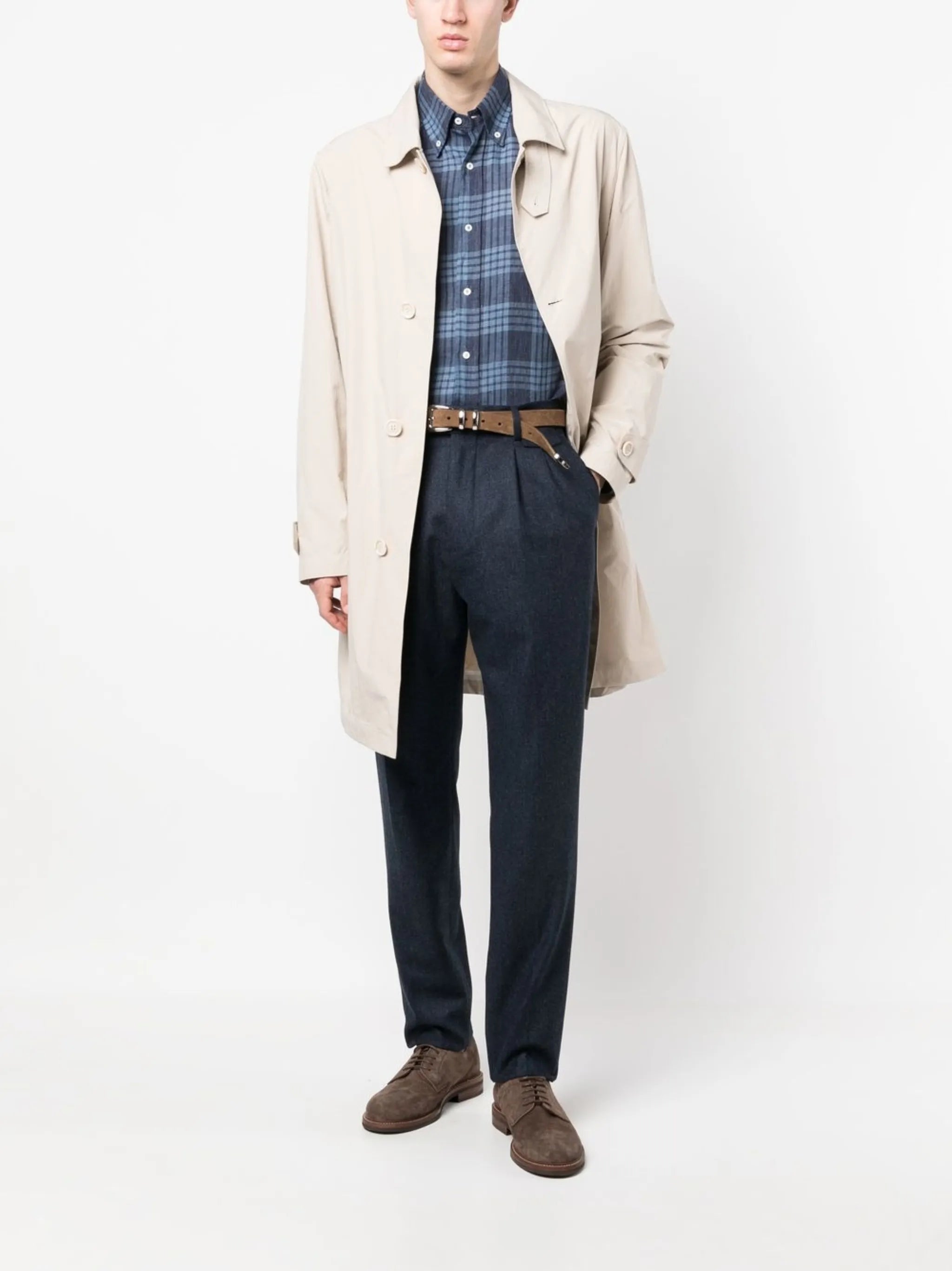 water-resistant single-breasted jacket