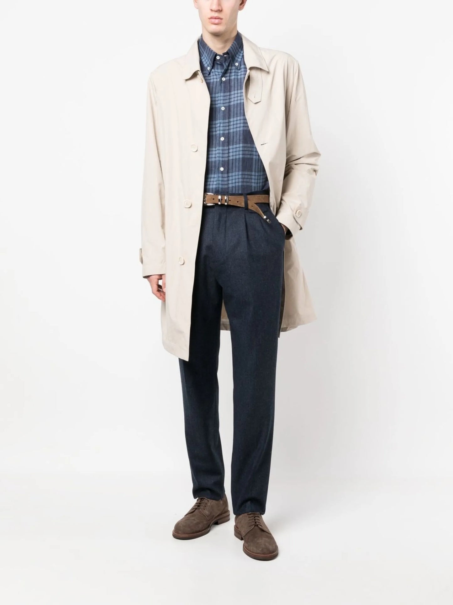 water-resistant single-breasted jacket