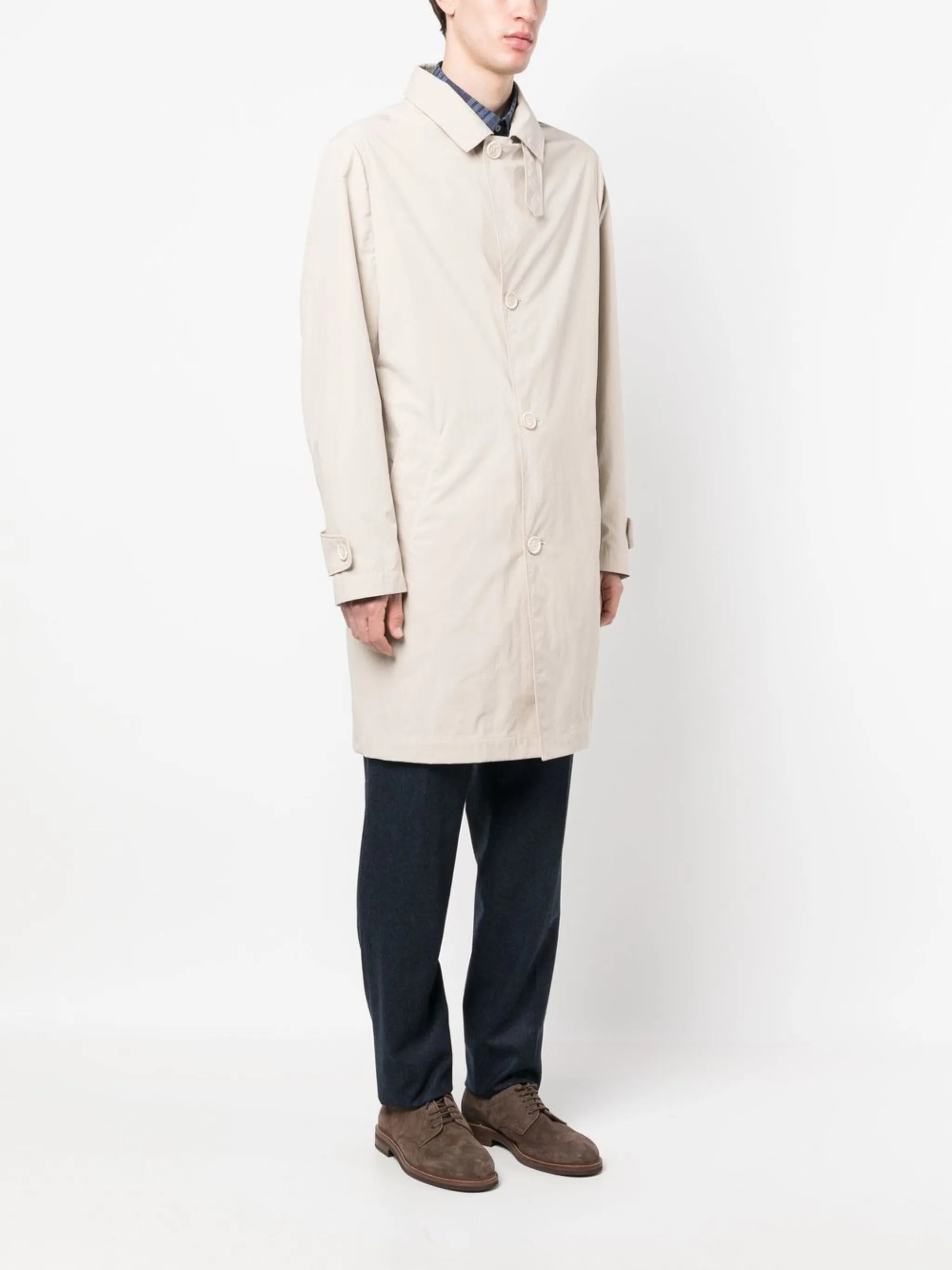 water-resistant single-breasted jacket