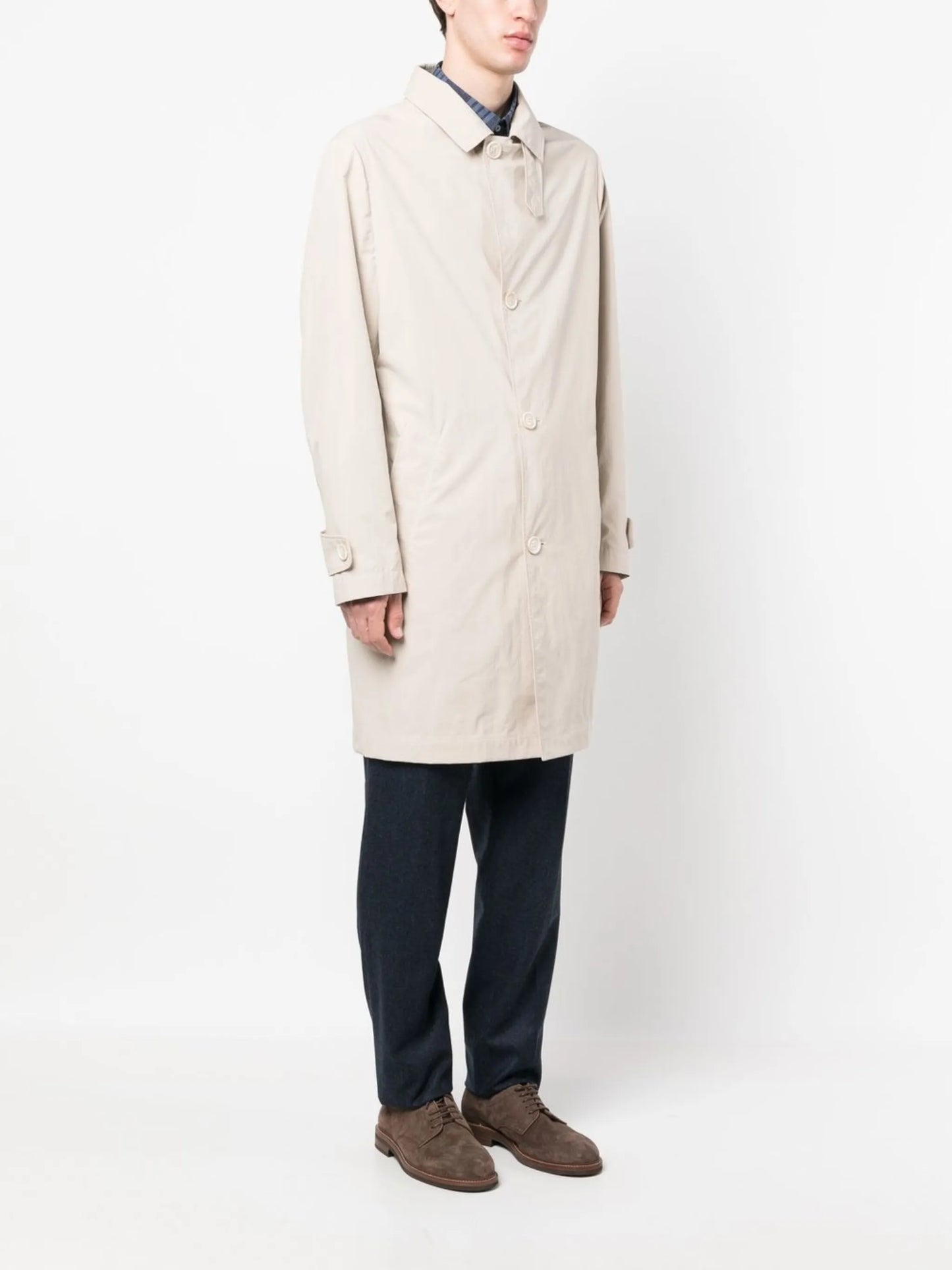 water-resistant single-breasted jacket