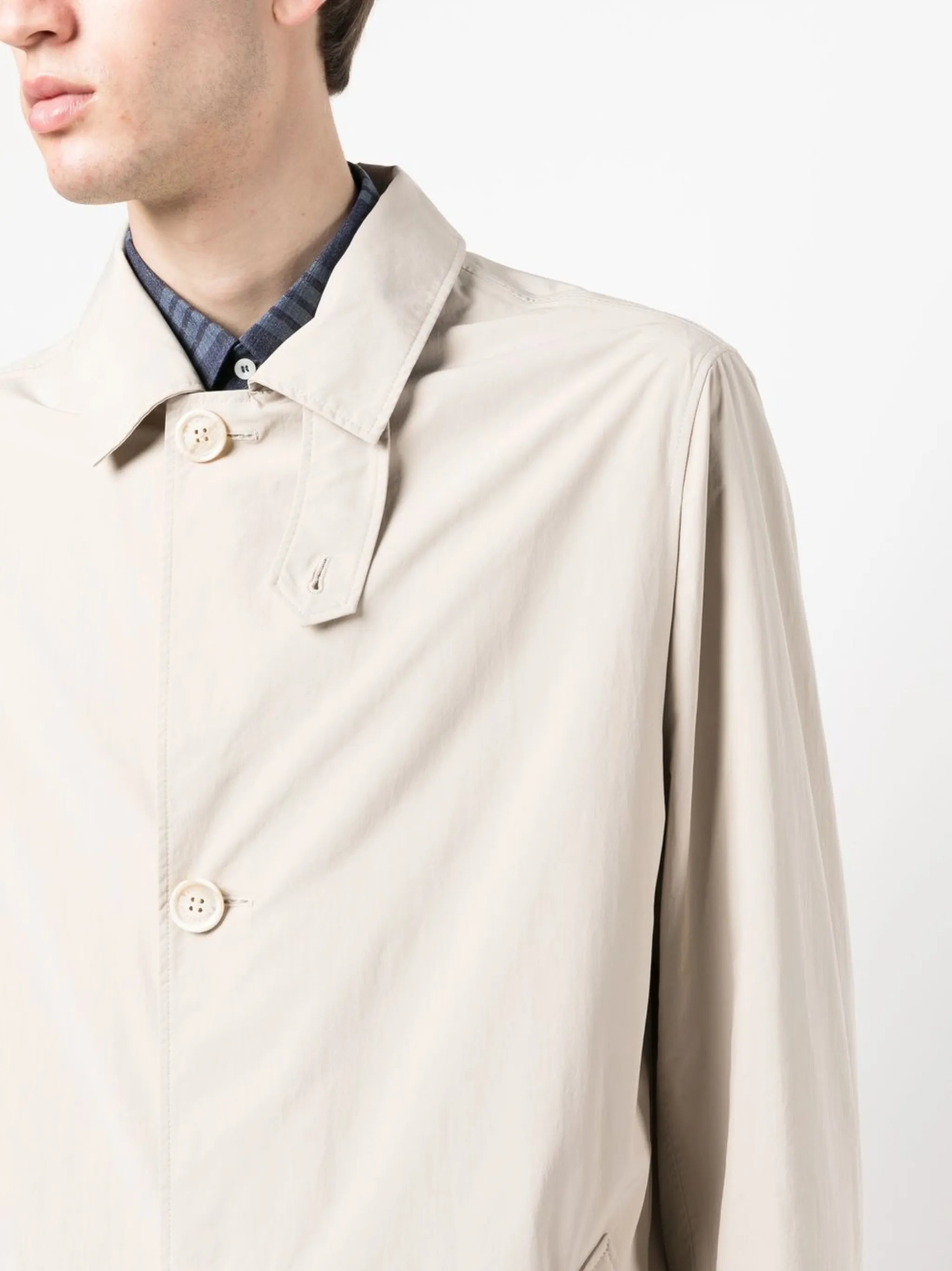 water-resistant single-breasted jacket