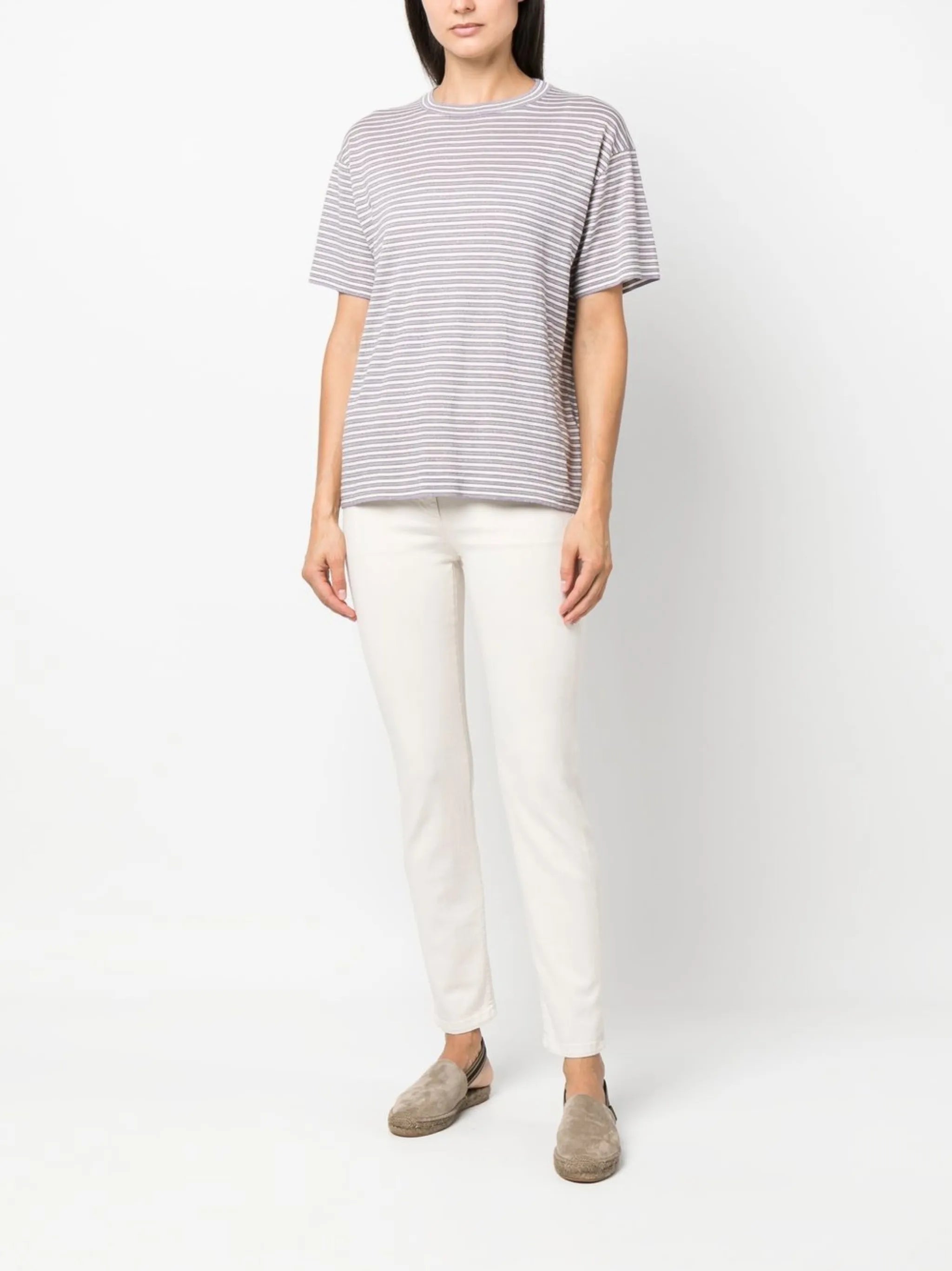 logo-patch straight-leg trousers