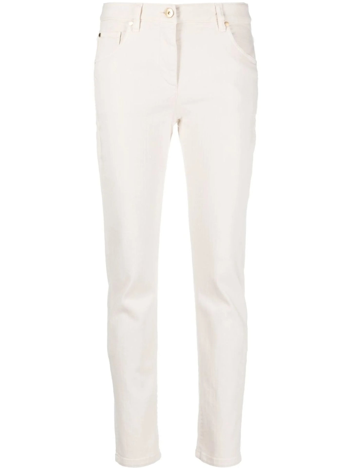 logo-patch straight-leg trousers