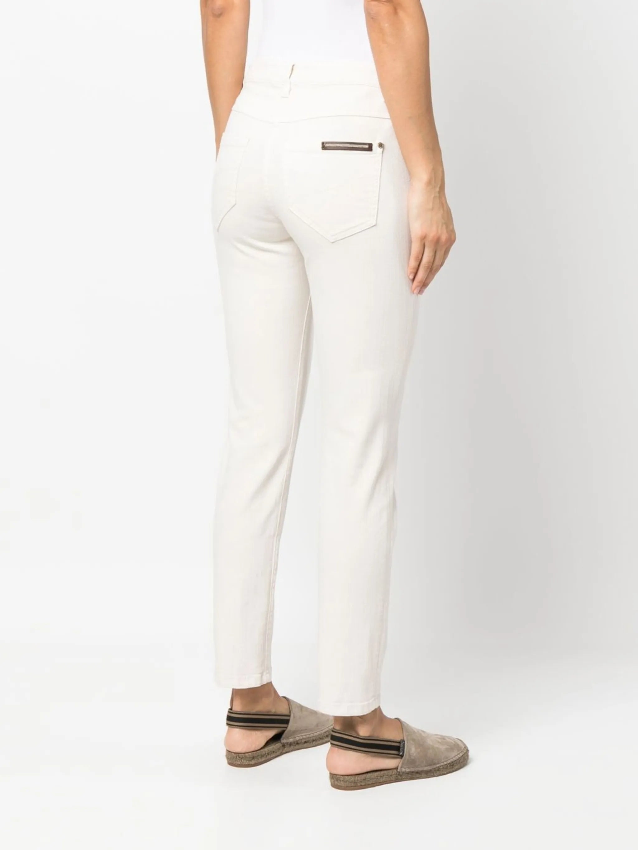 logo-patch straight-leg trousers