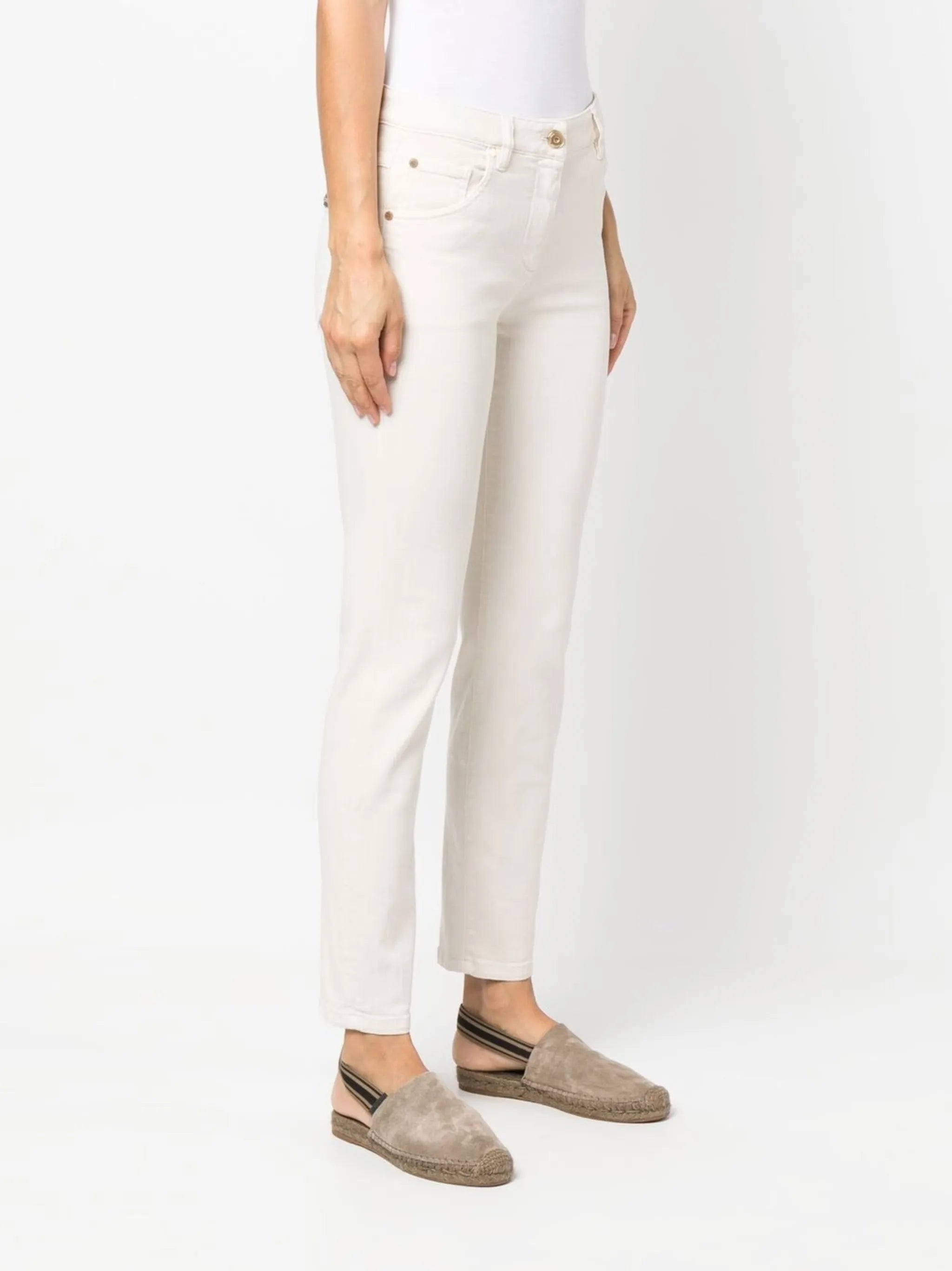 logo-patch straight-leg trousers