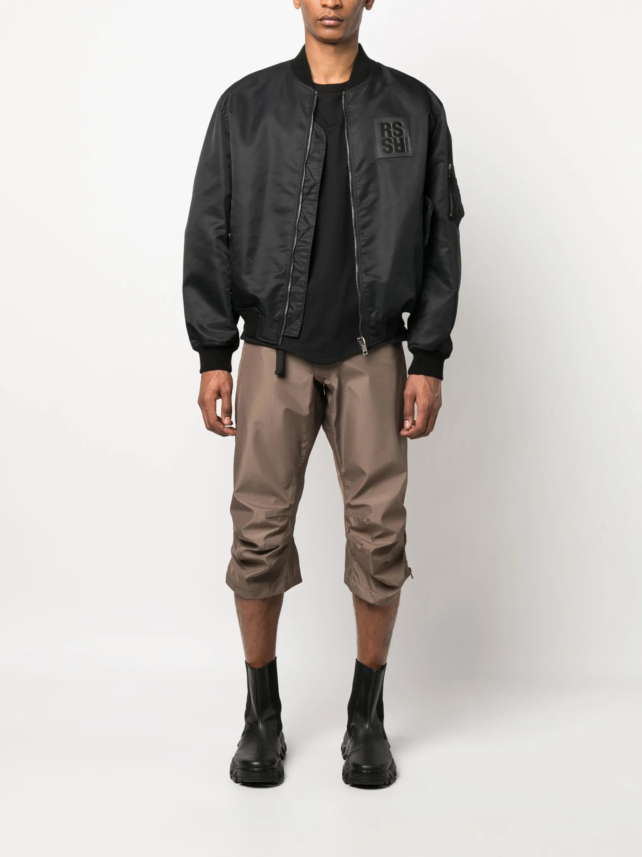 logo-patch bomber jacket