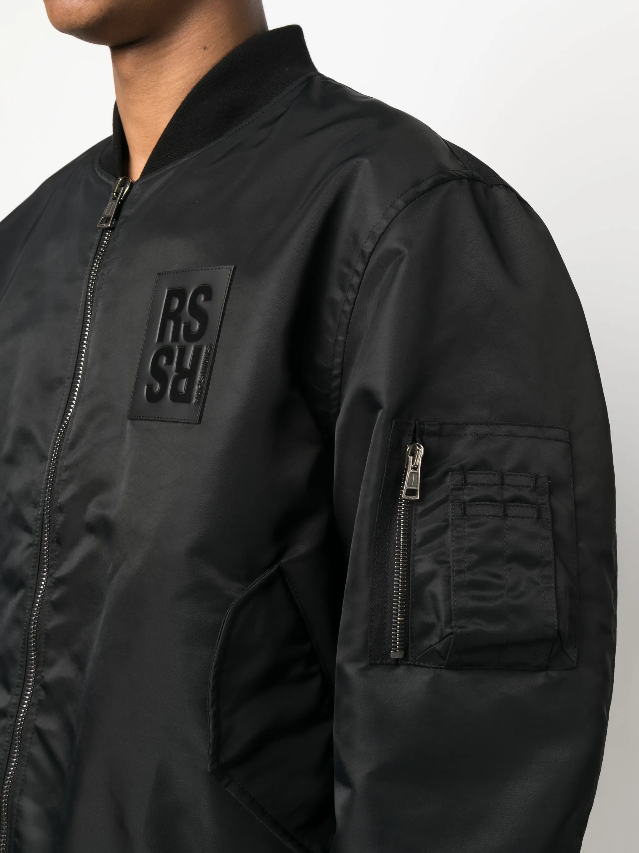 logo-patch bomber jacket