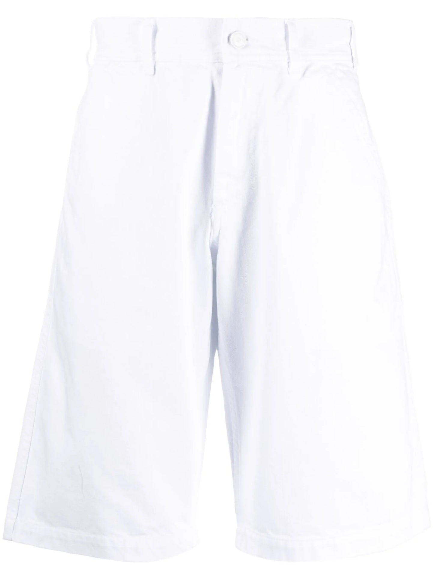 knee-length denim shorts