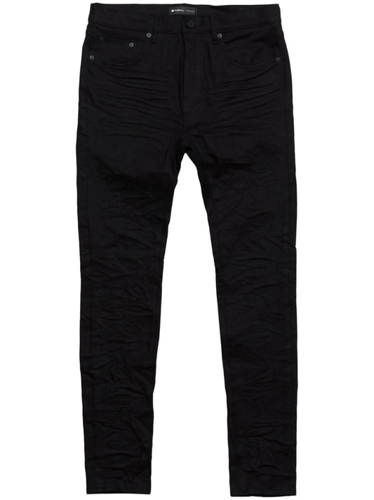 crinkled slim-cut jeans