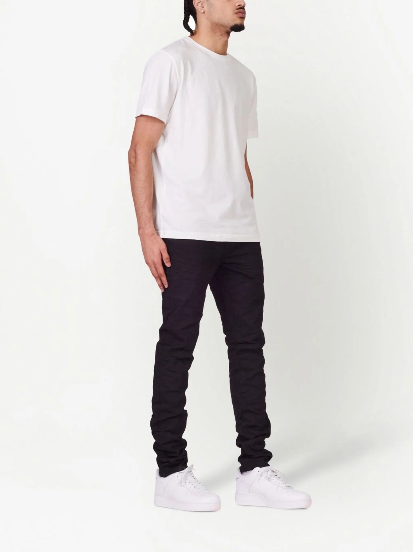 crinkled slim-cut jeans