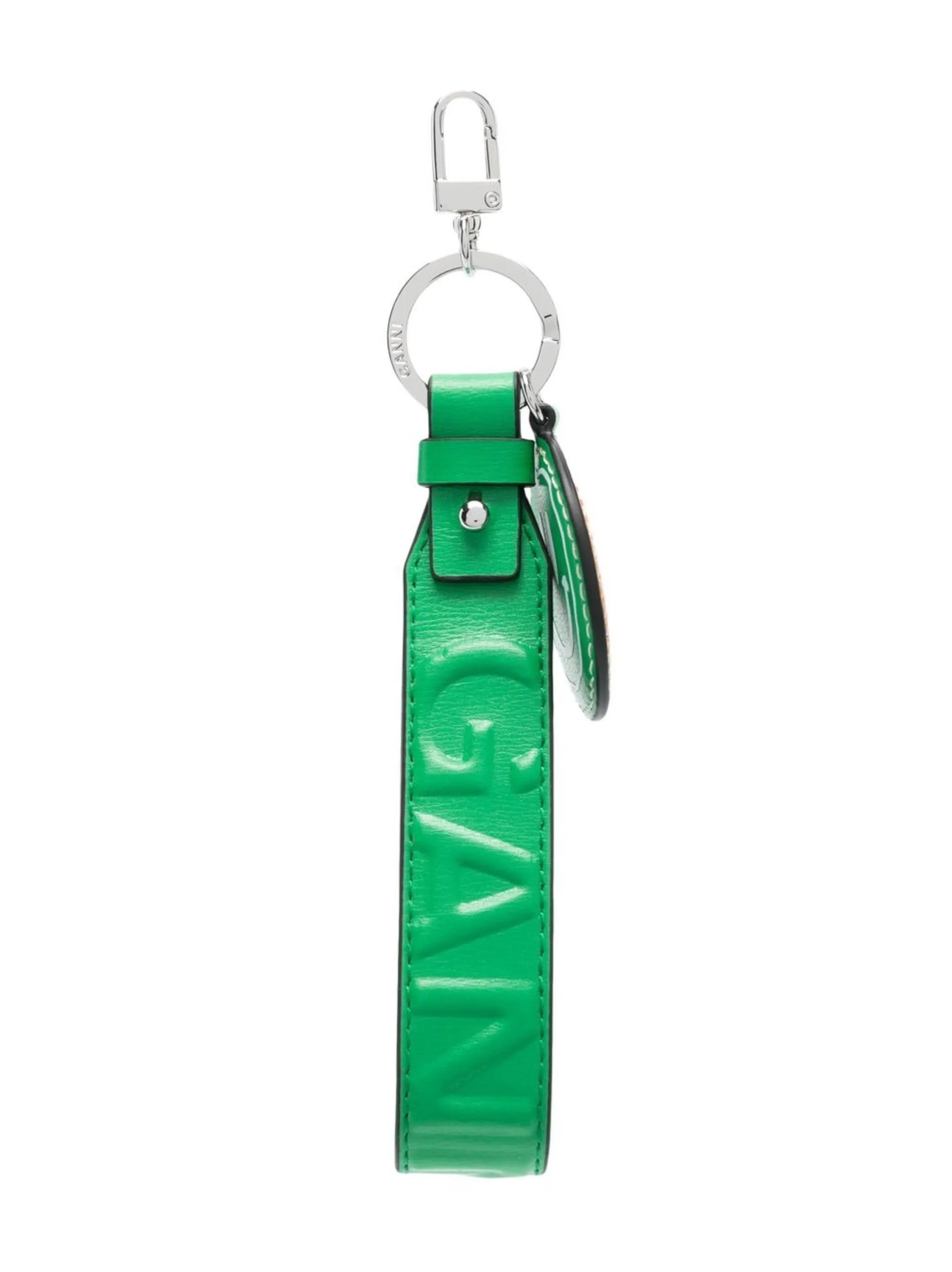Smiley leather keyring
