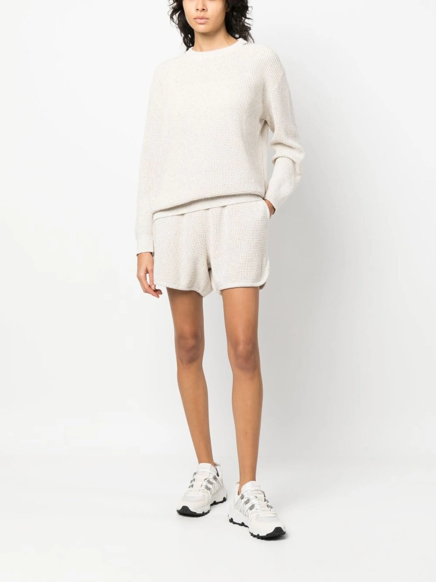 chunky-knit crew-neck jumper