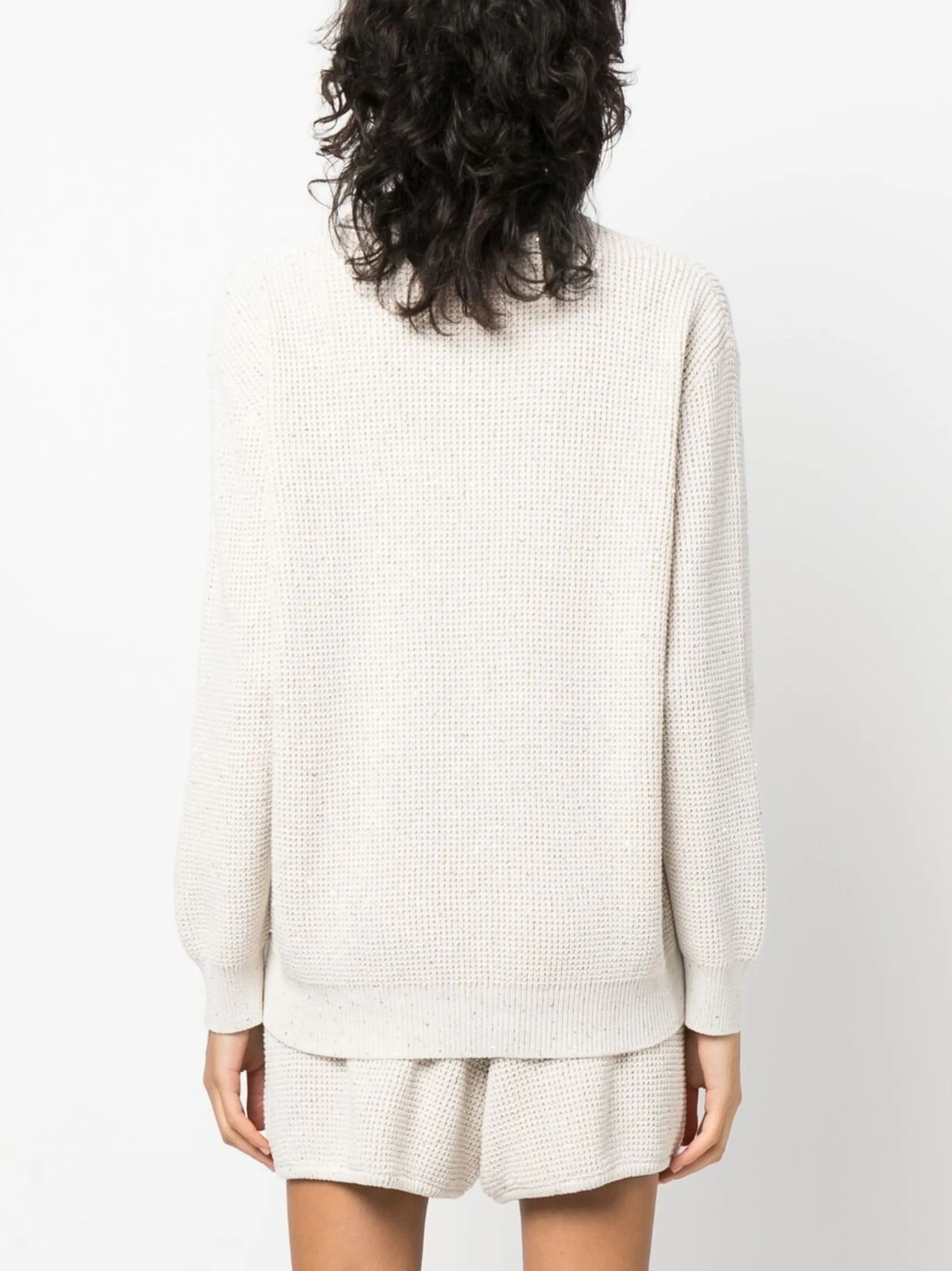 chunky-knit crew-neck jumper