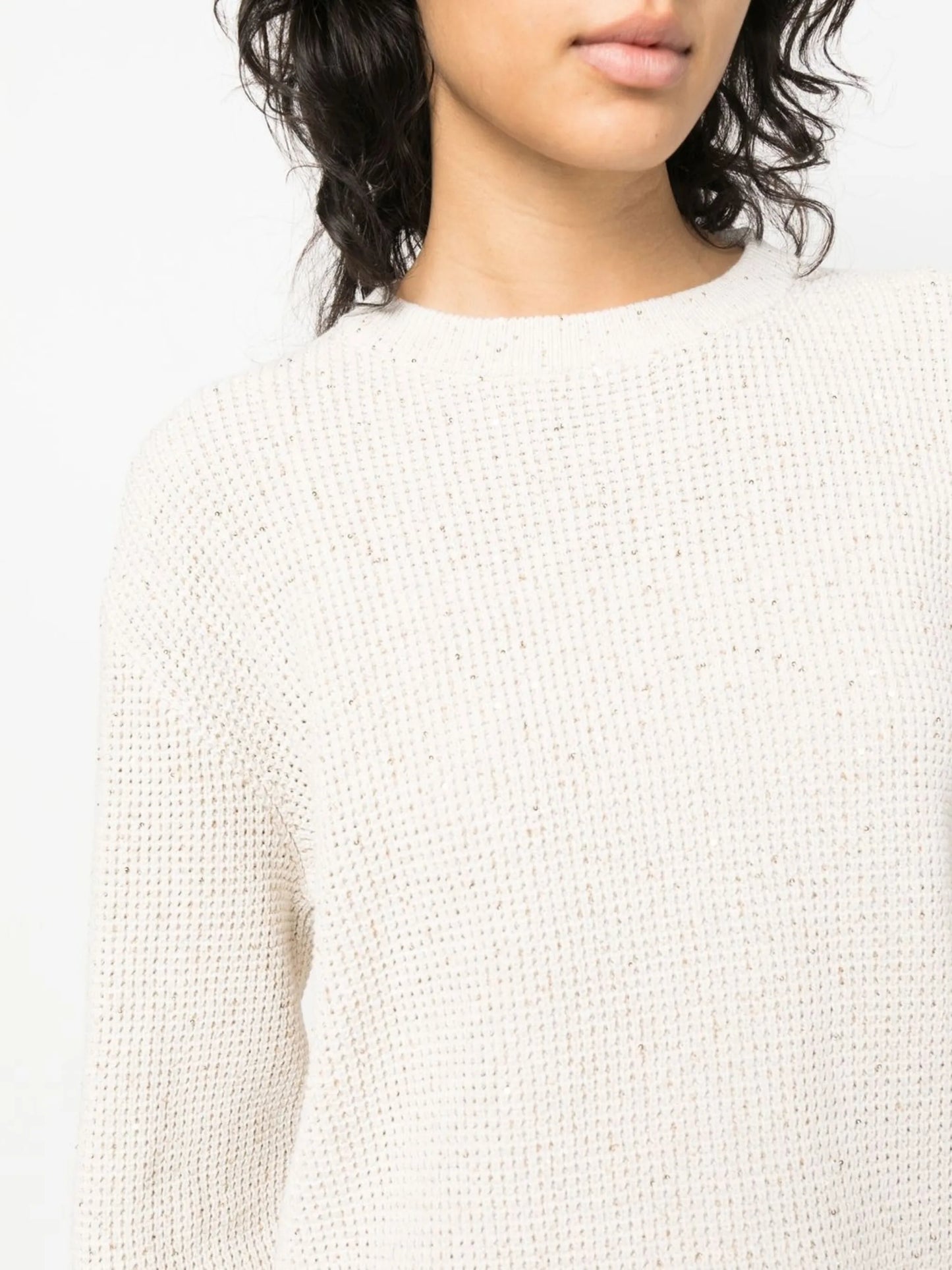 chunky-knit crew-neck jumper