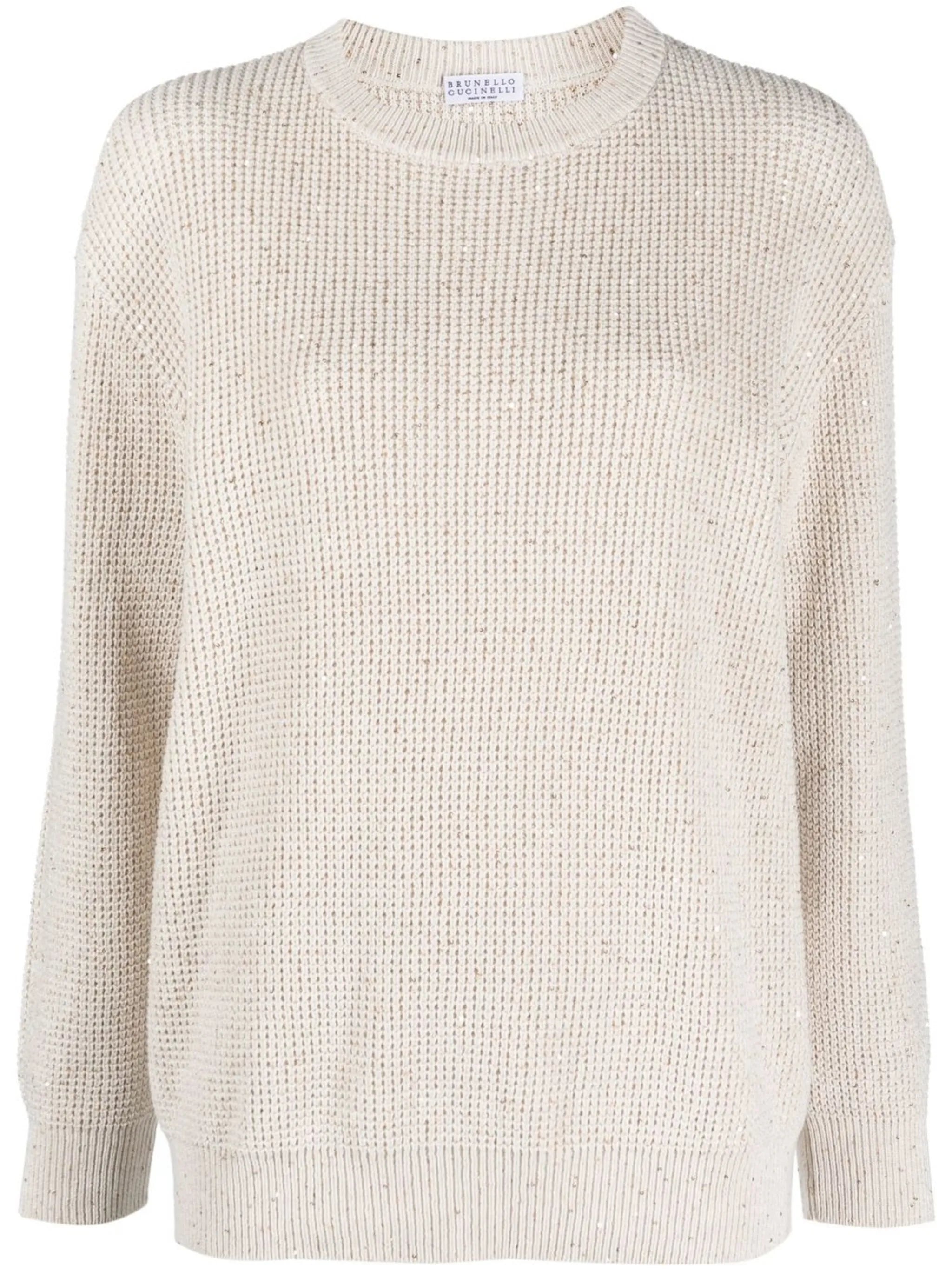 chunky-knit crew-neck jumper