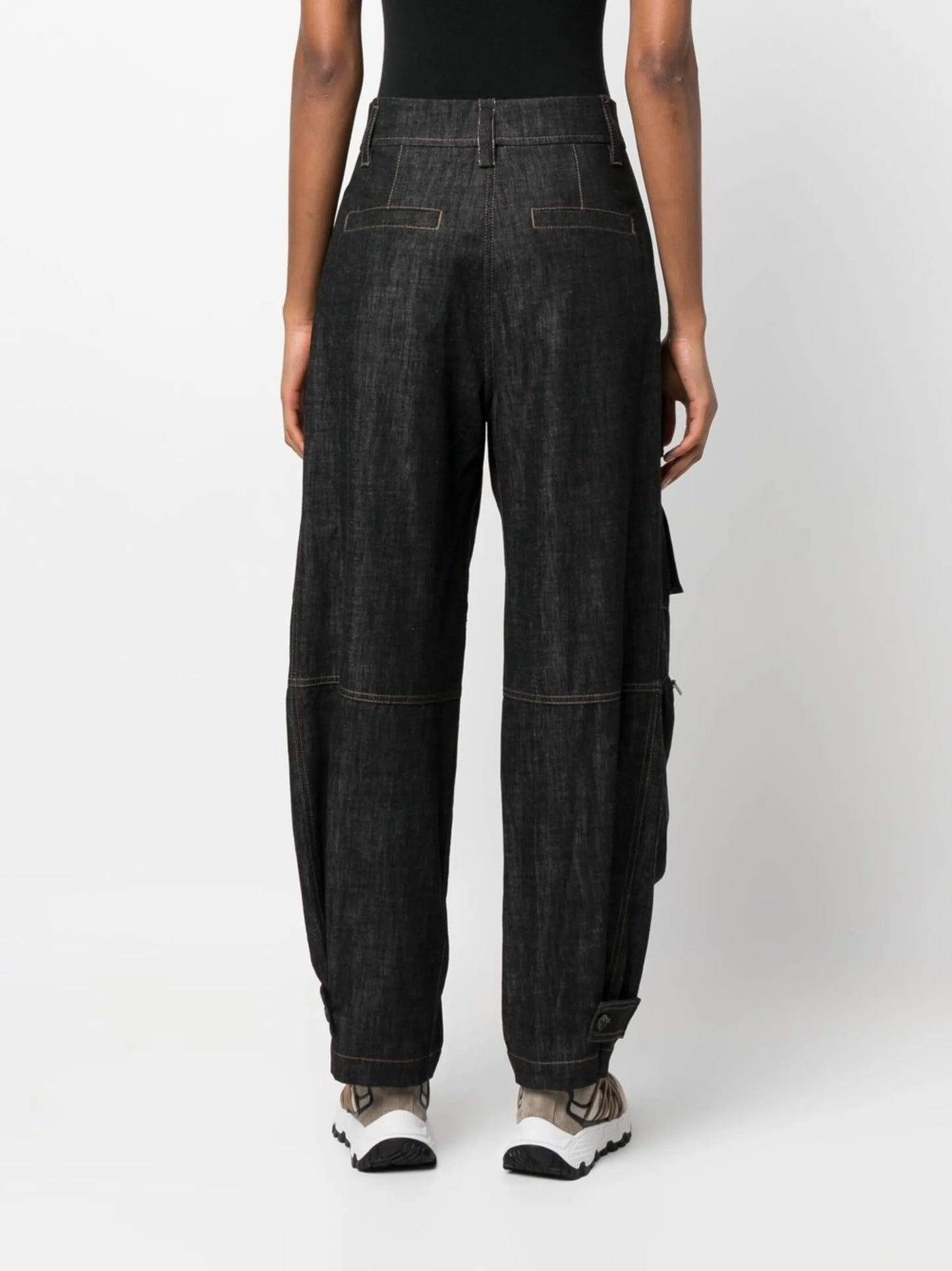 high-waisted cargo jeans