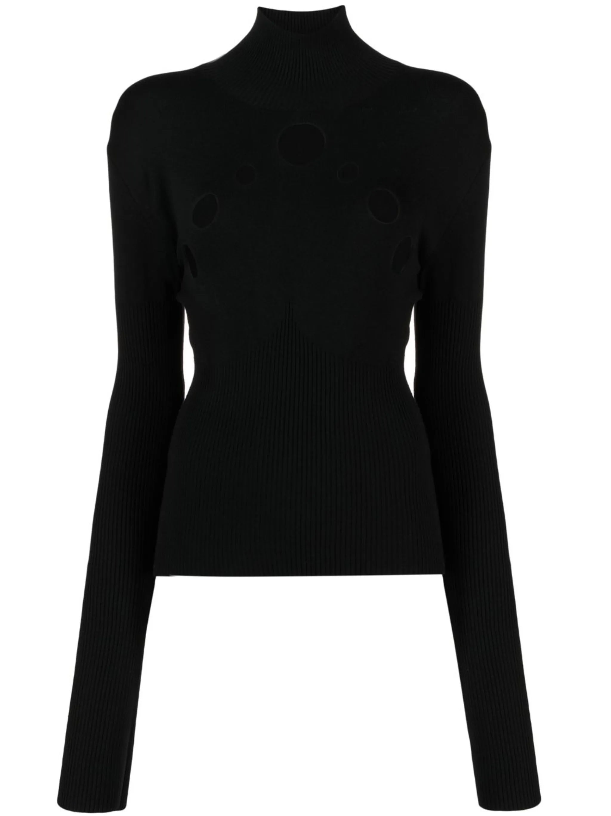 cut-out high-neck jumper