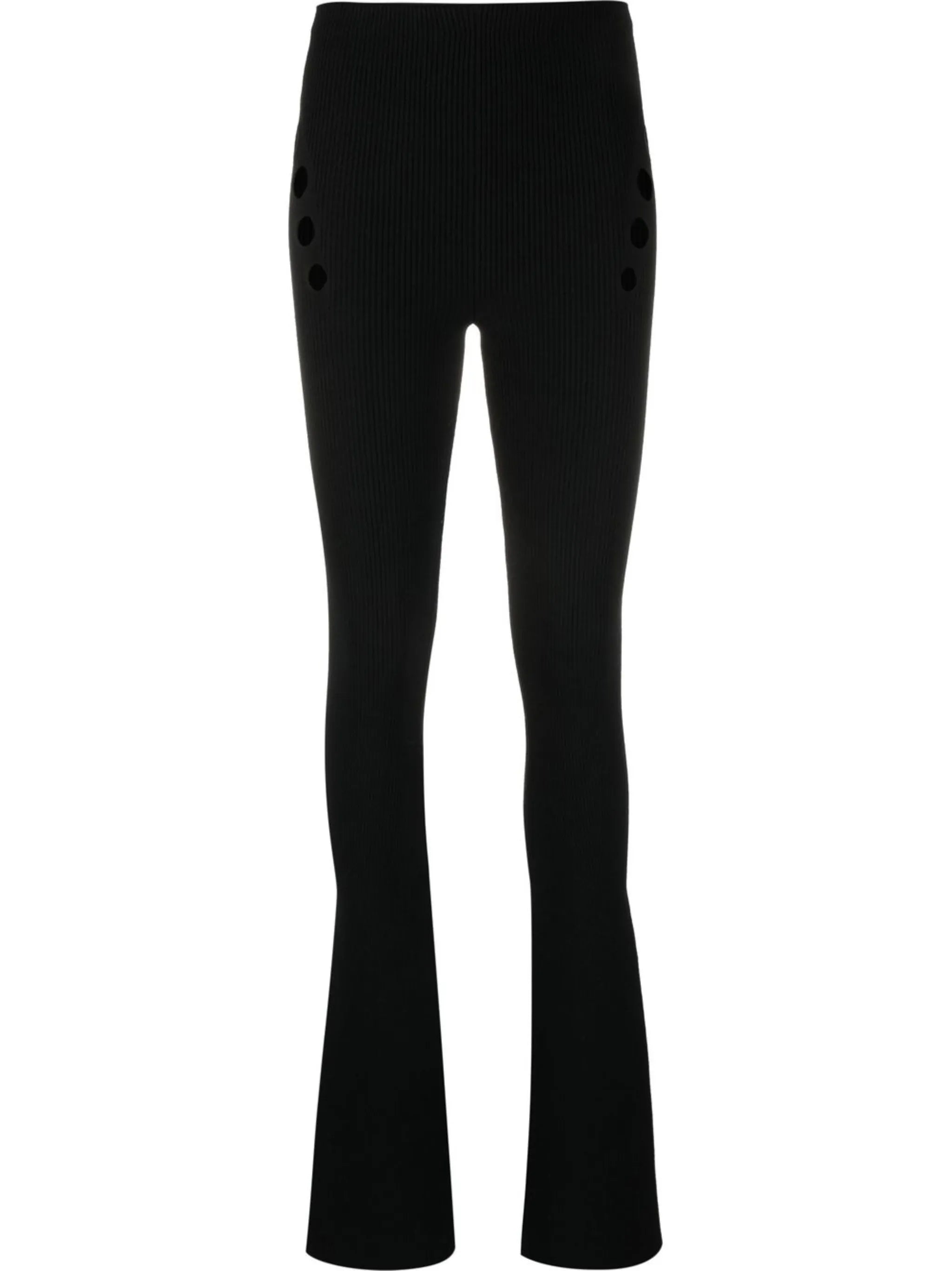 high-waisted button-detail trousers