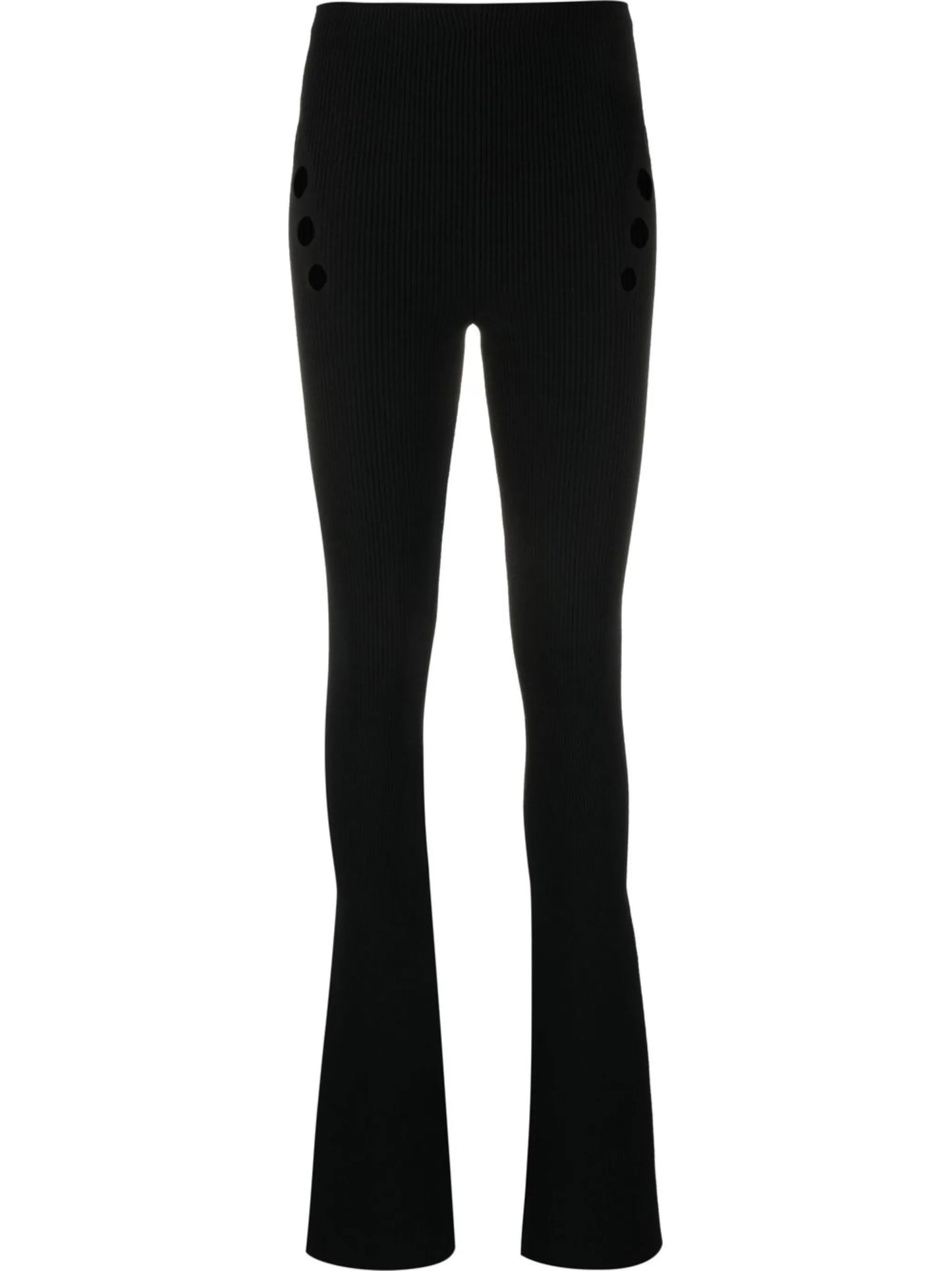 high-waisted button-detail trousers