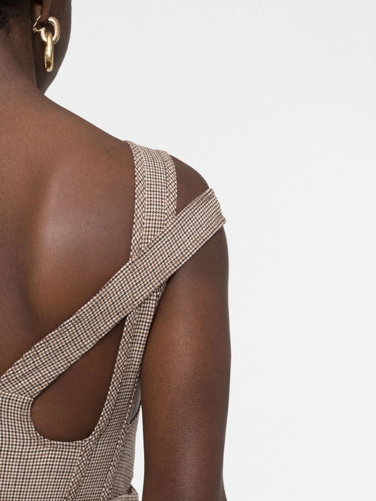 logo-detail check-pattern mini dress
