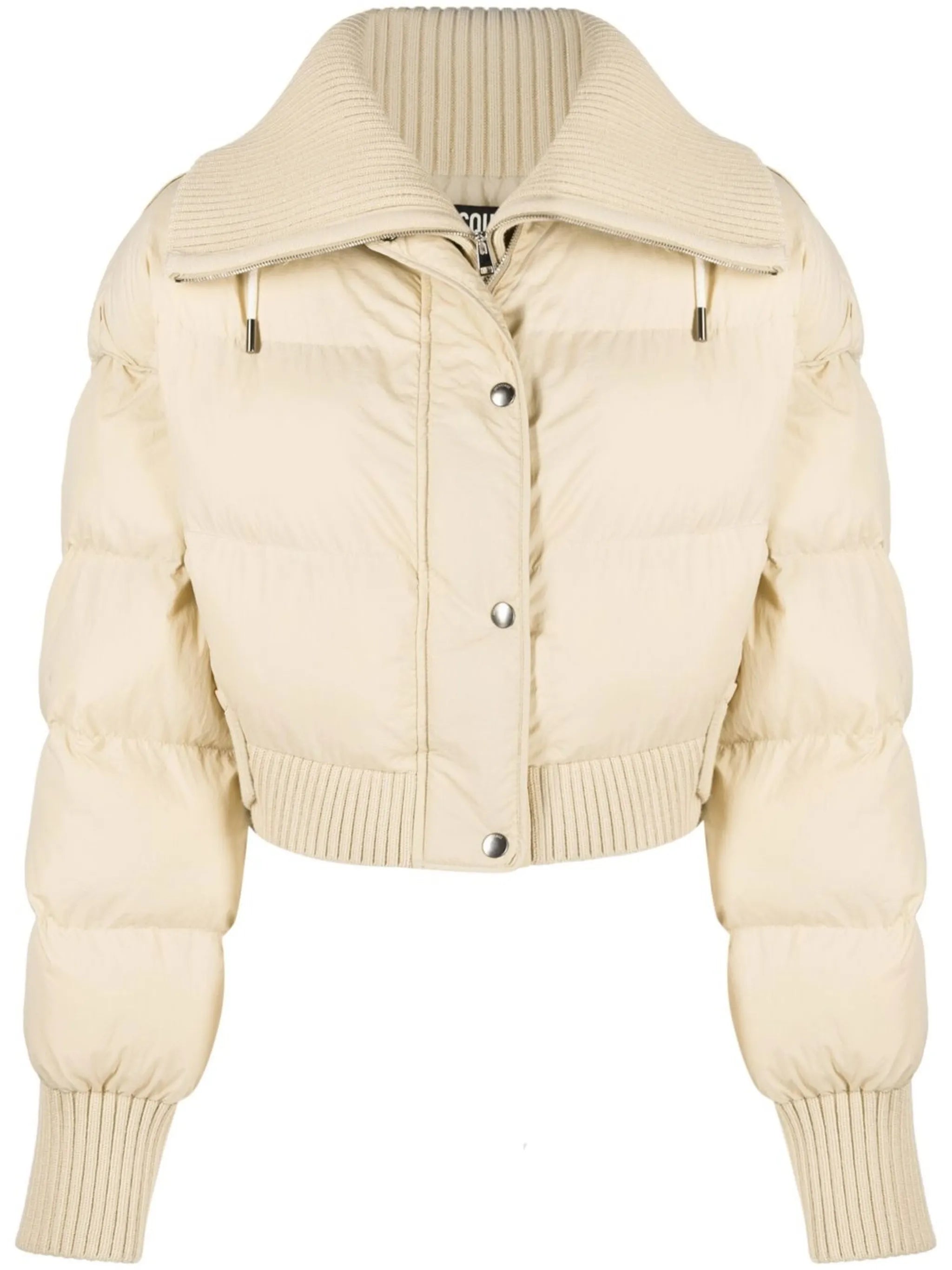 ribbed-knit puffer jacket
