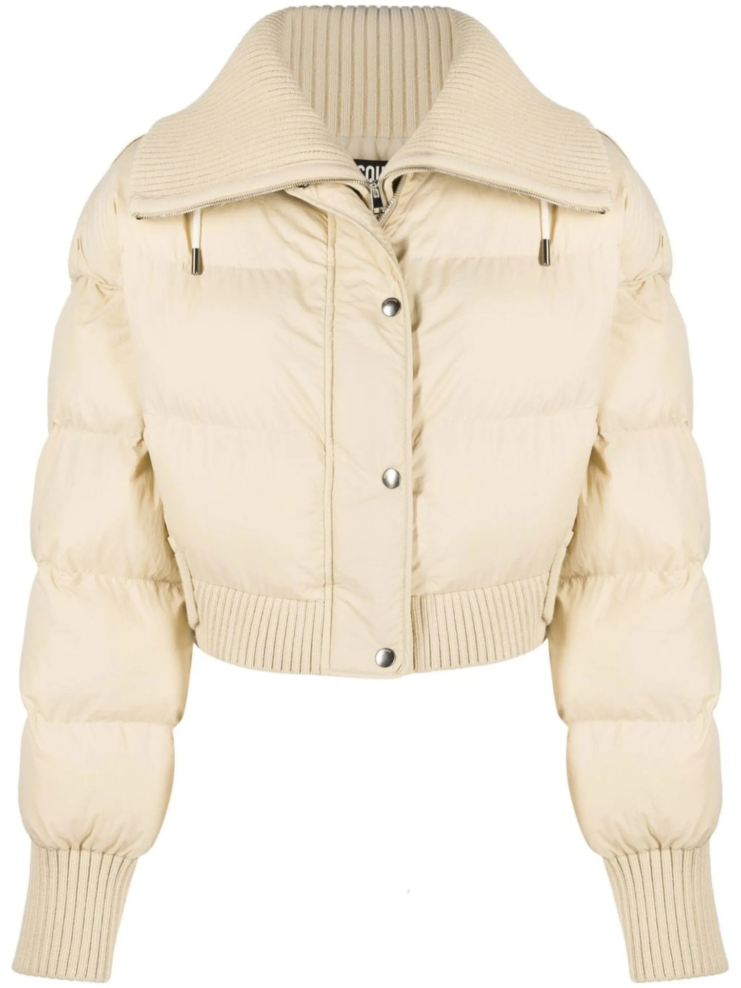 ribbed-knit puffer jacket