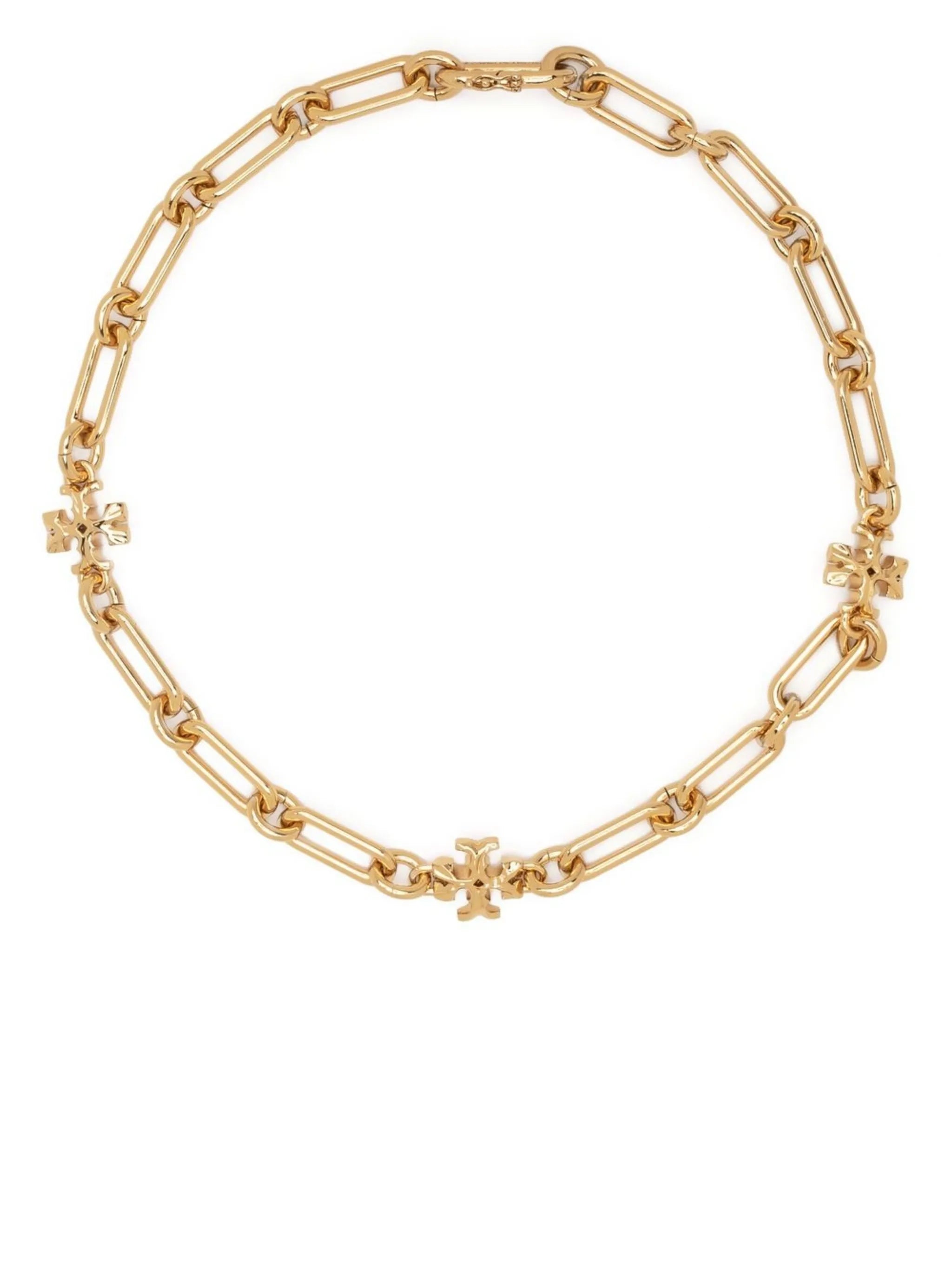 logo-plaque chain-link necklace