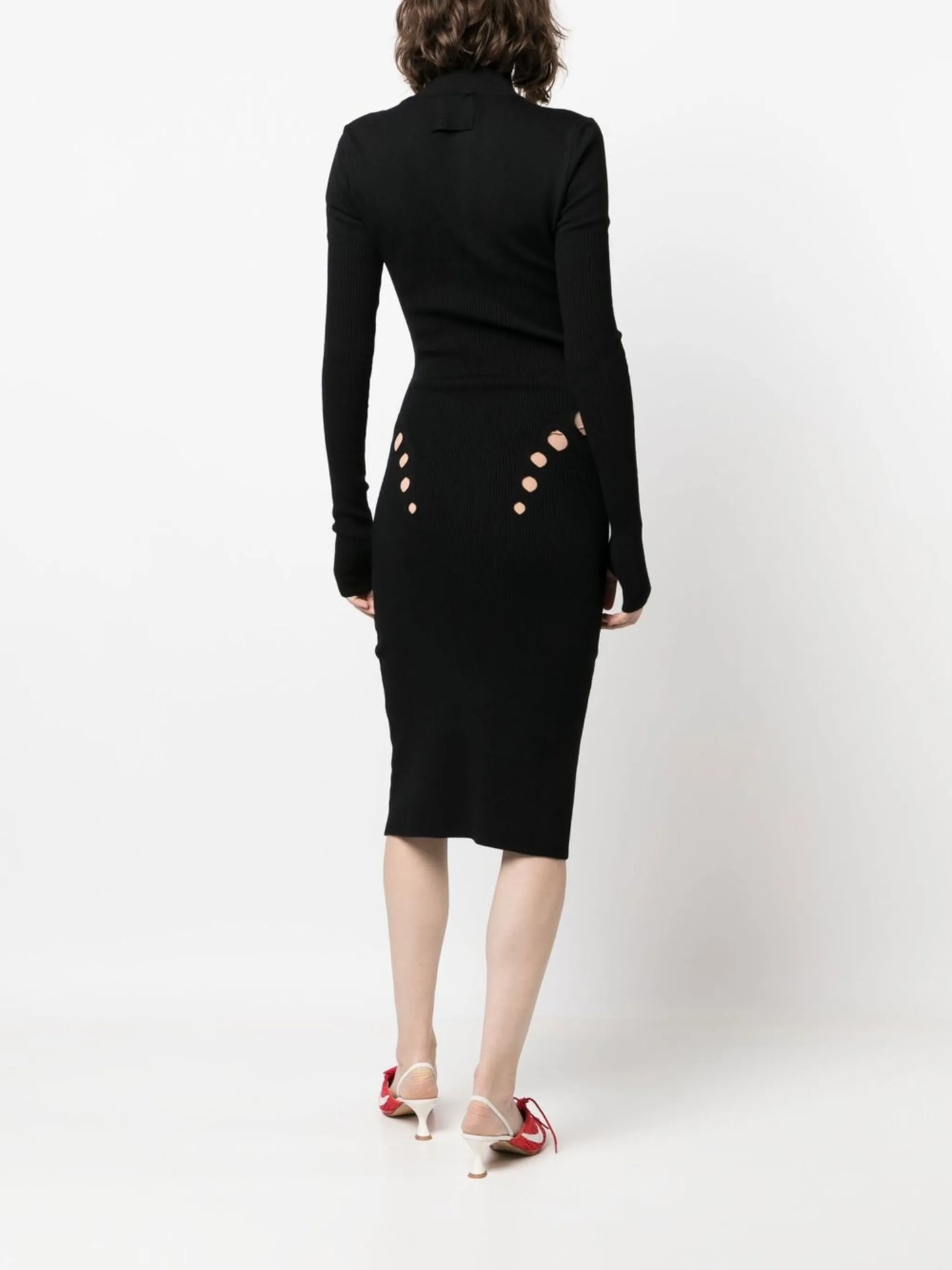 long-sleeve knitted dress