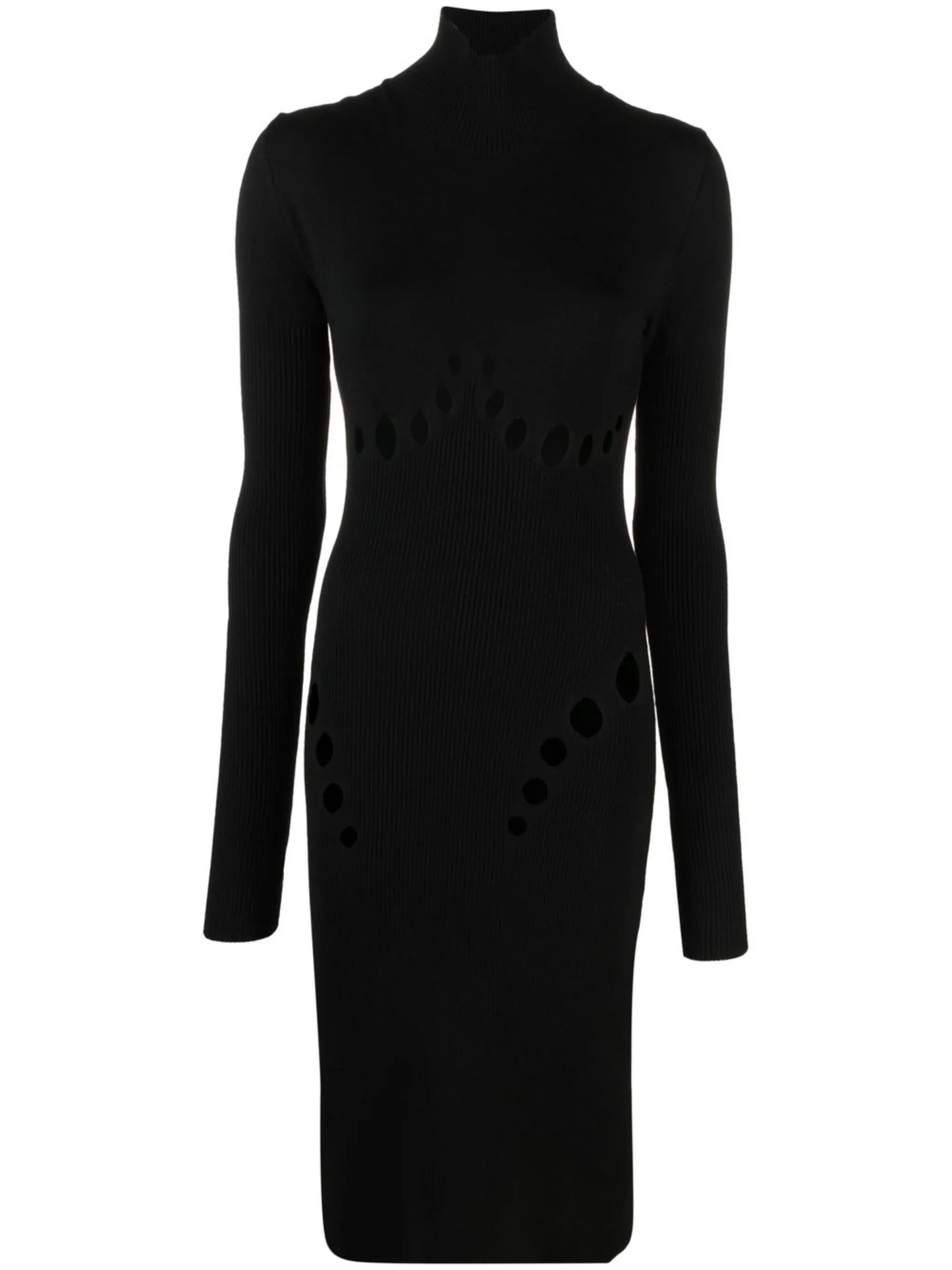 long-sleeve knitted dress