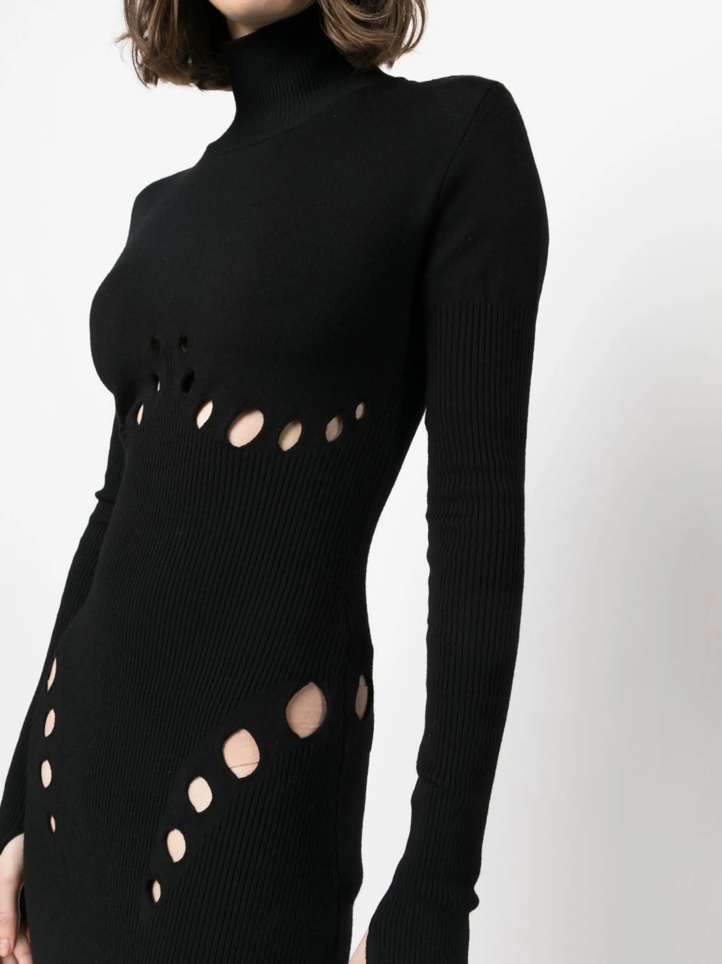 long-sleeve knitted dress