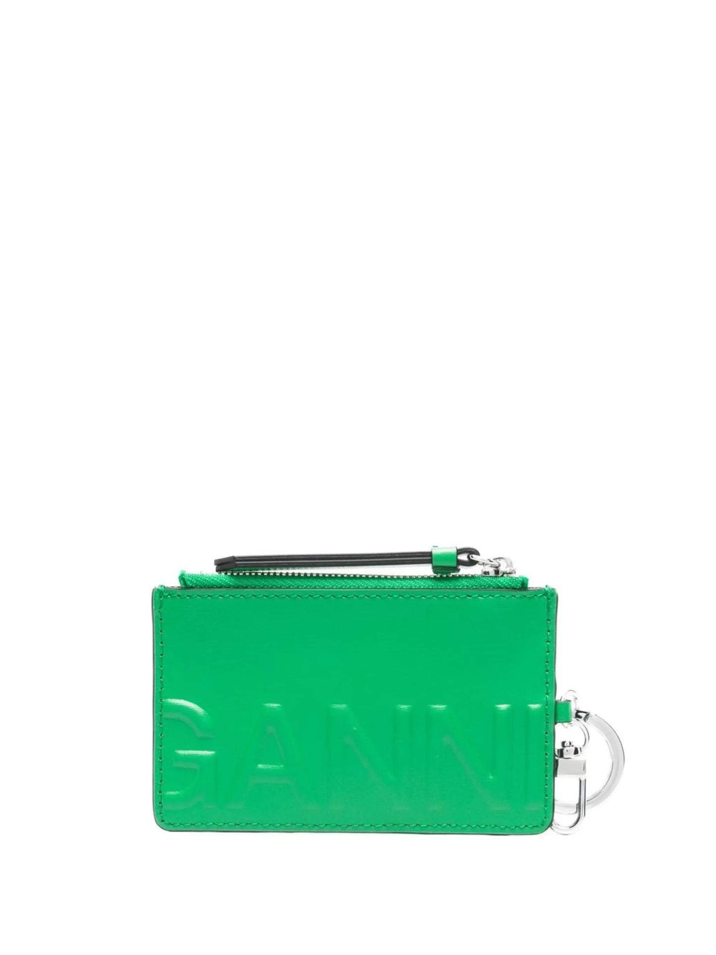 logo-embossed leather coin purse