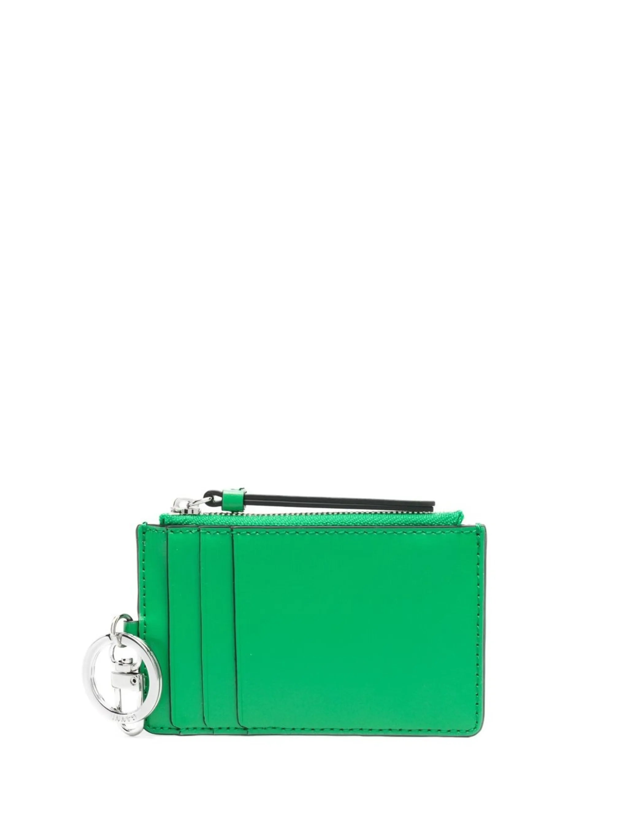 logo-embossed leather coin purse