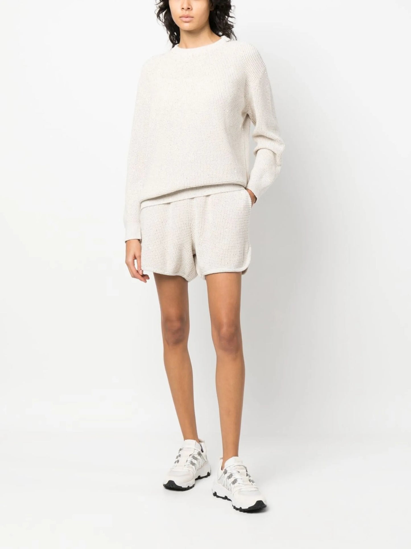 drawstring knitted shorts