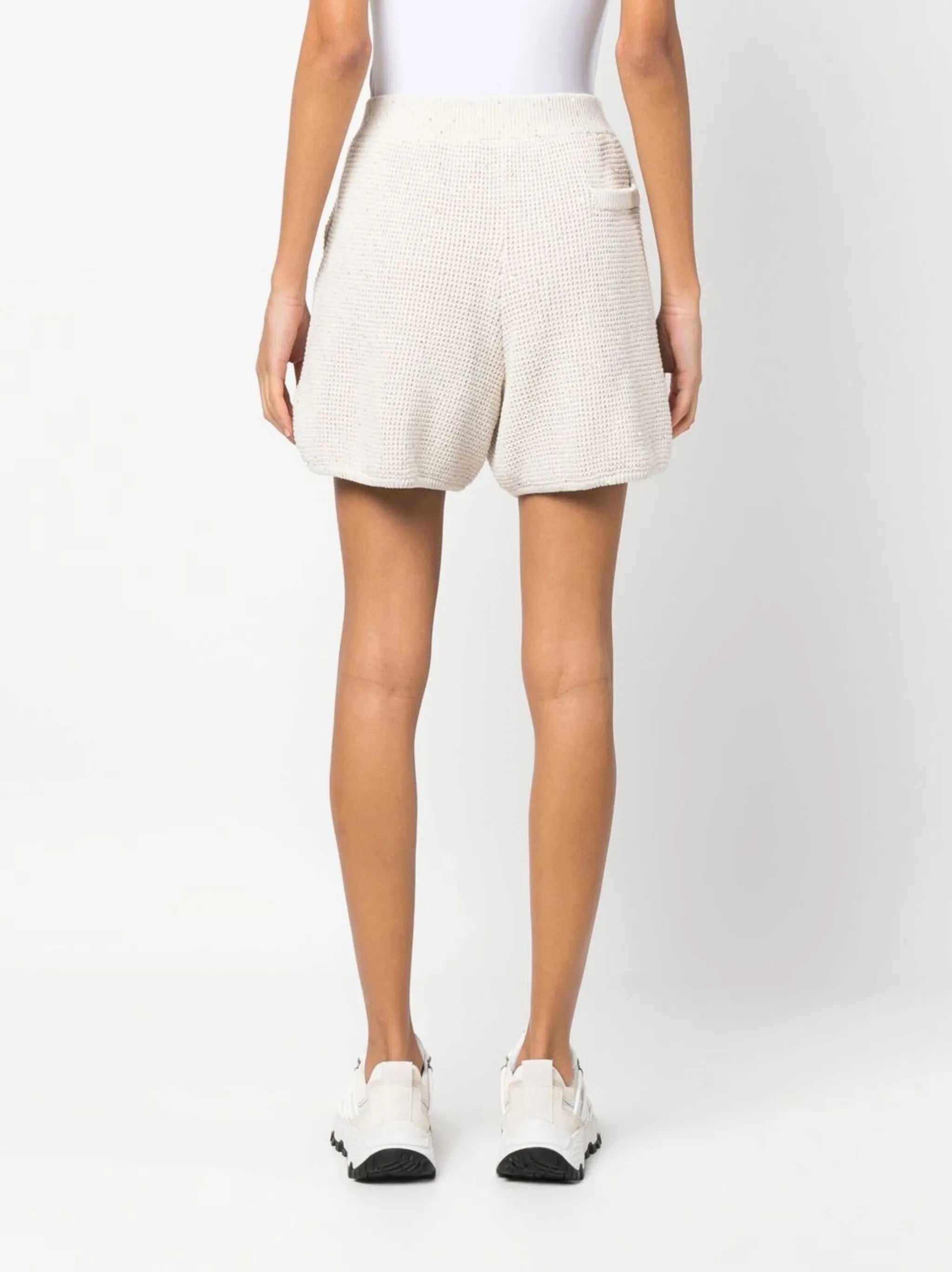 drawstring knitted shorts