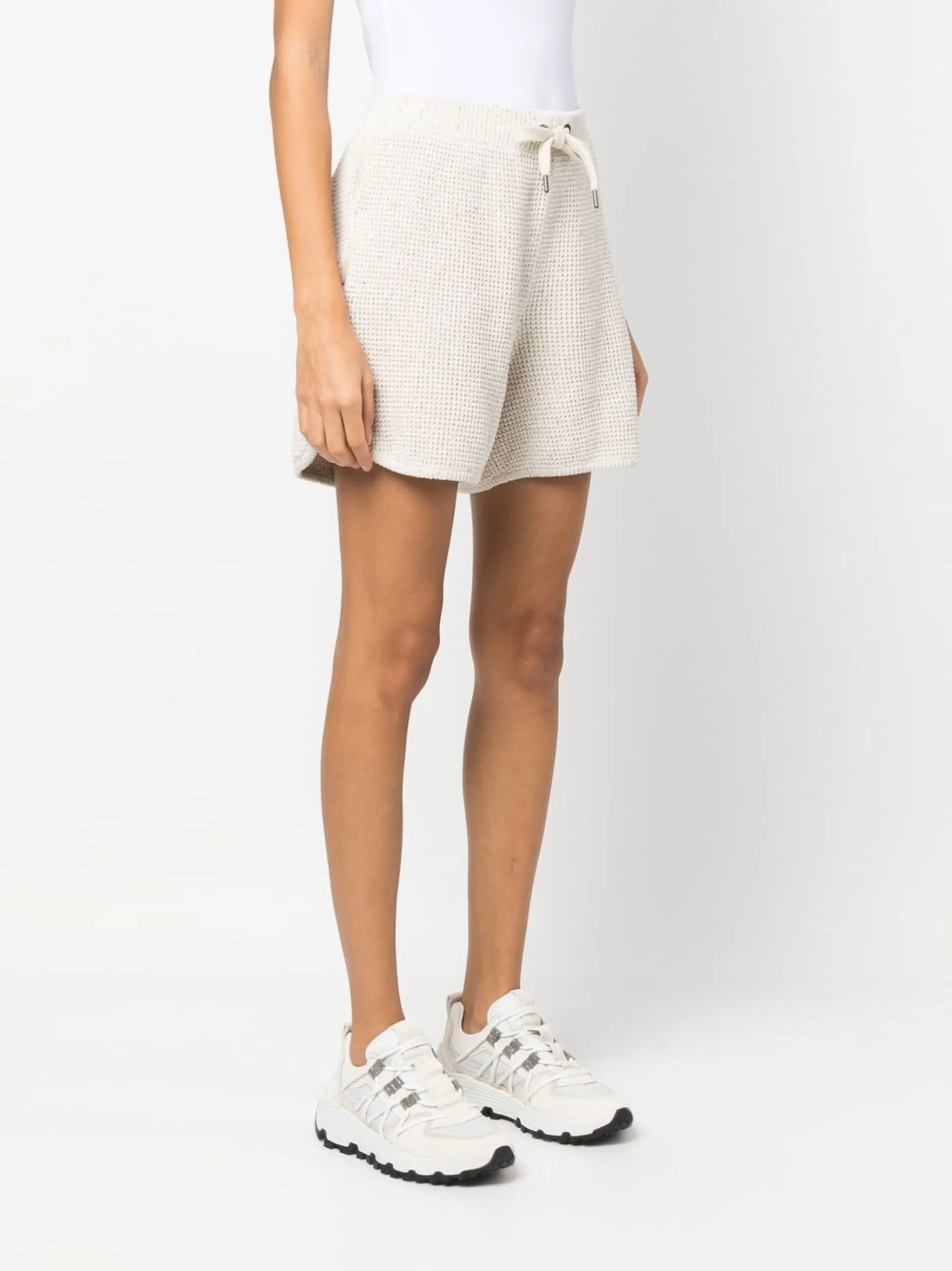 drawstring knitted shorts