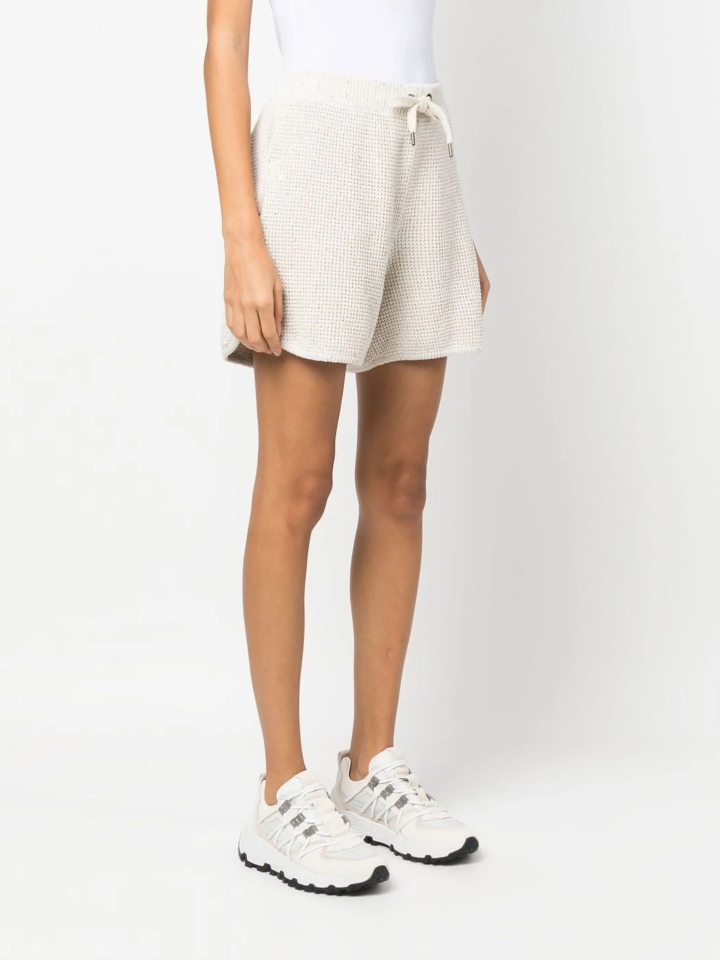 drawstring knitted shorts