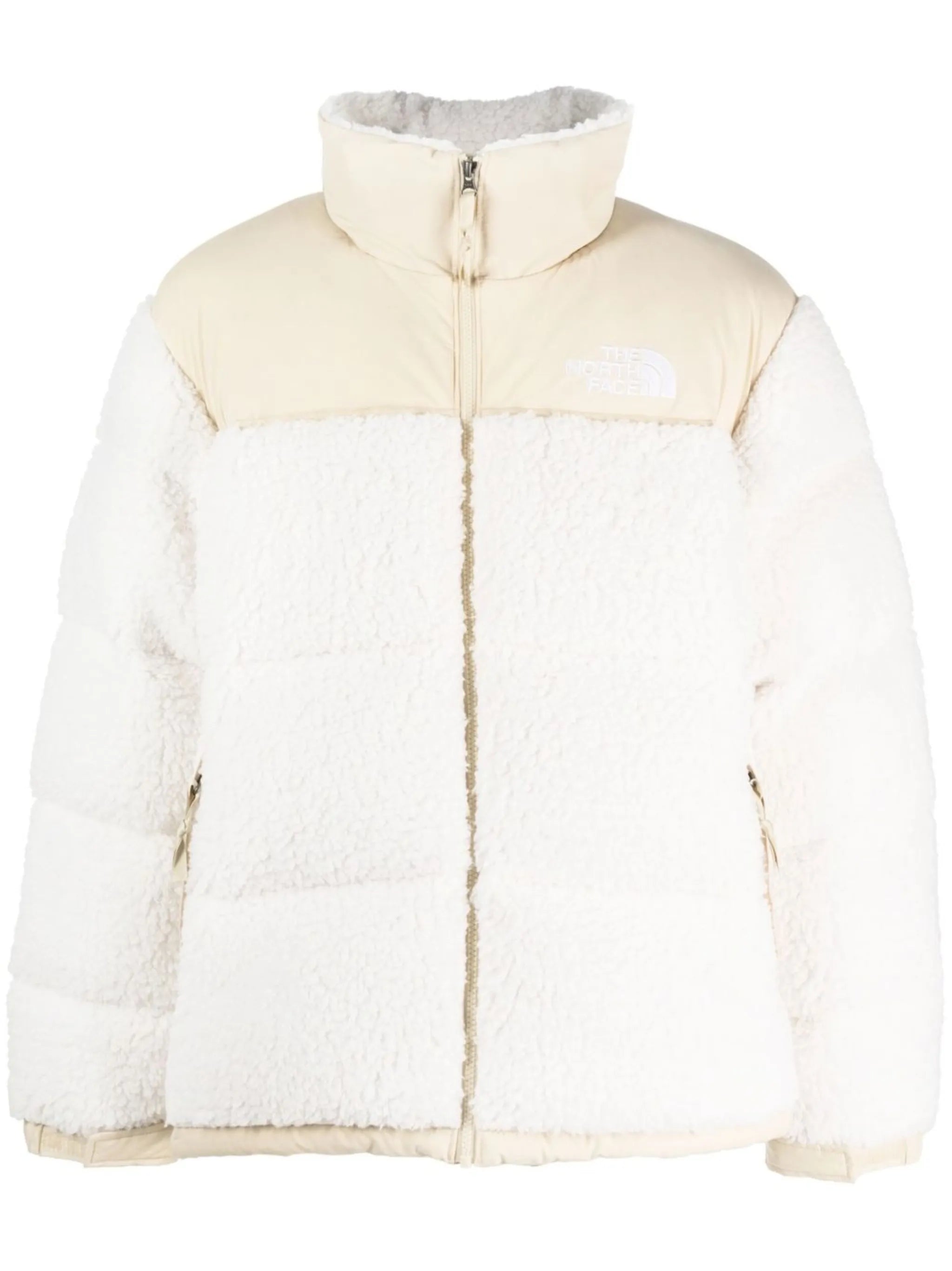 fleece-panel padded jacket