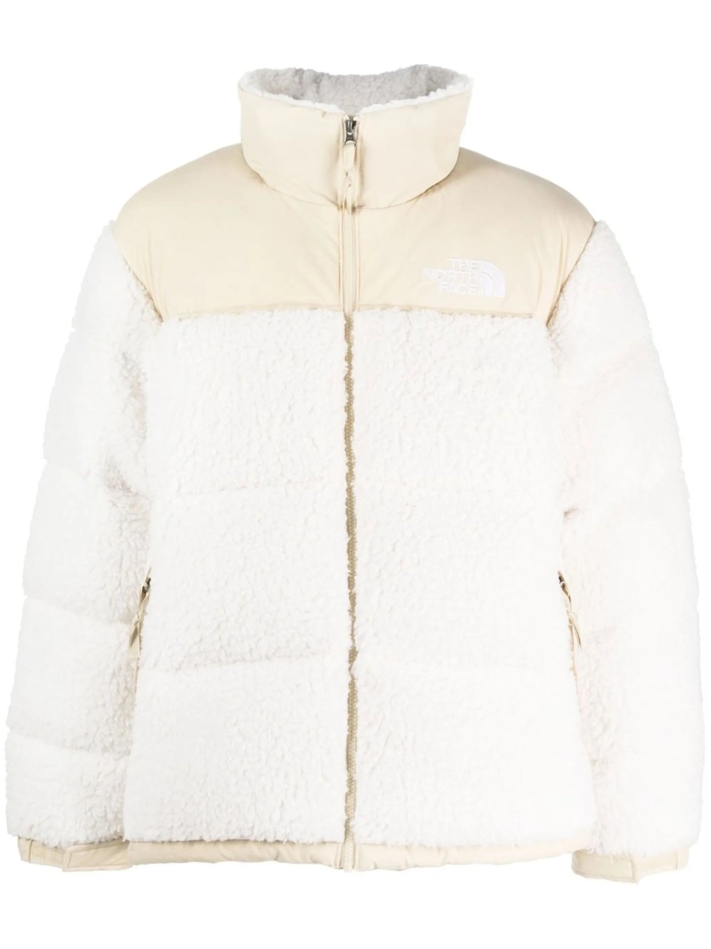 fleece-panel padded jacket