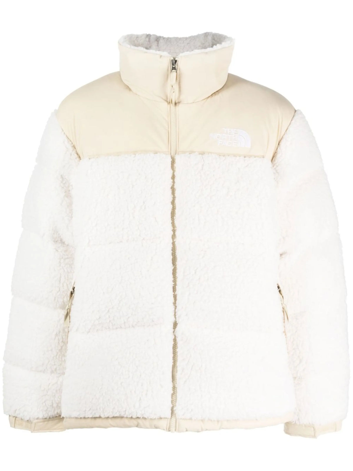 fleece-panel padded jacket