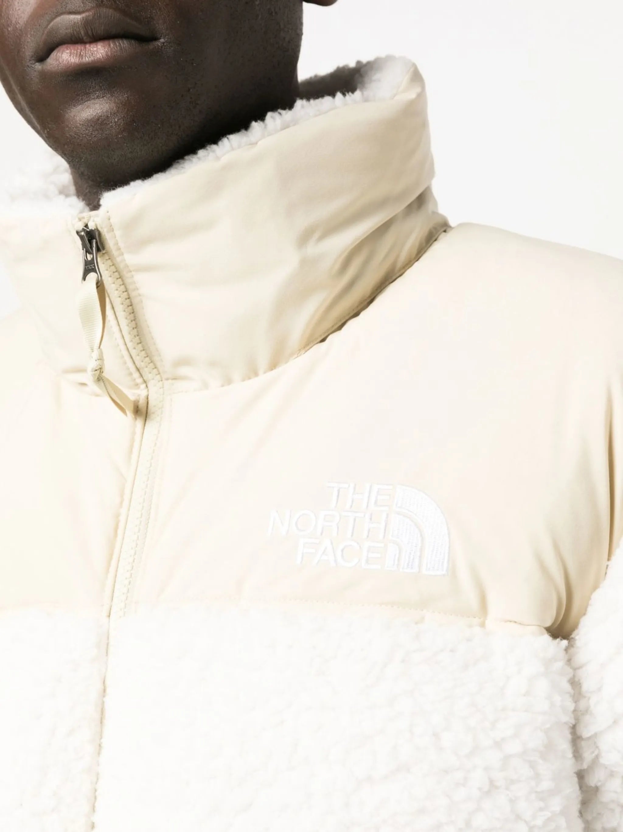 fleece-panel padded jacket