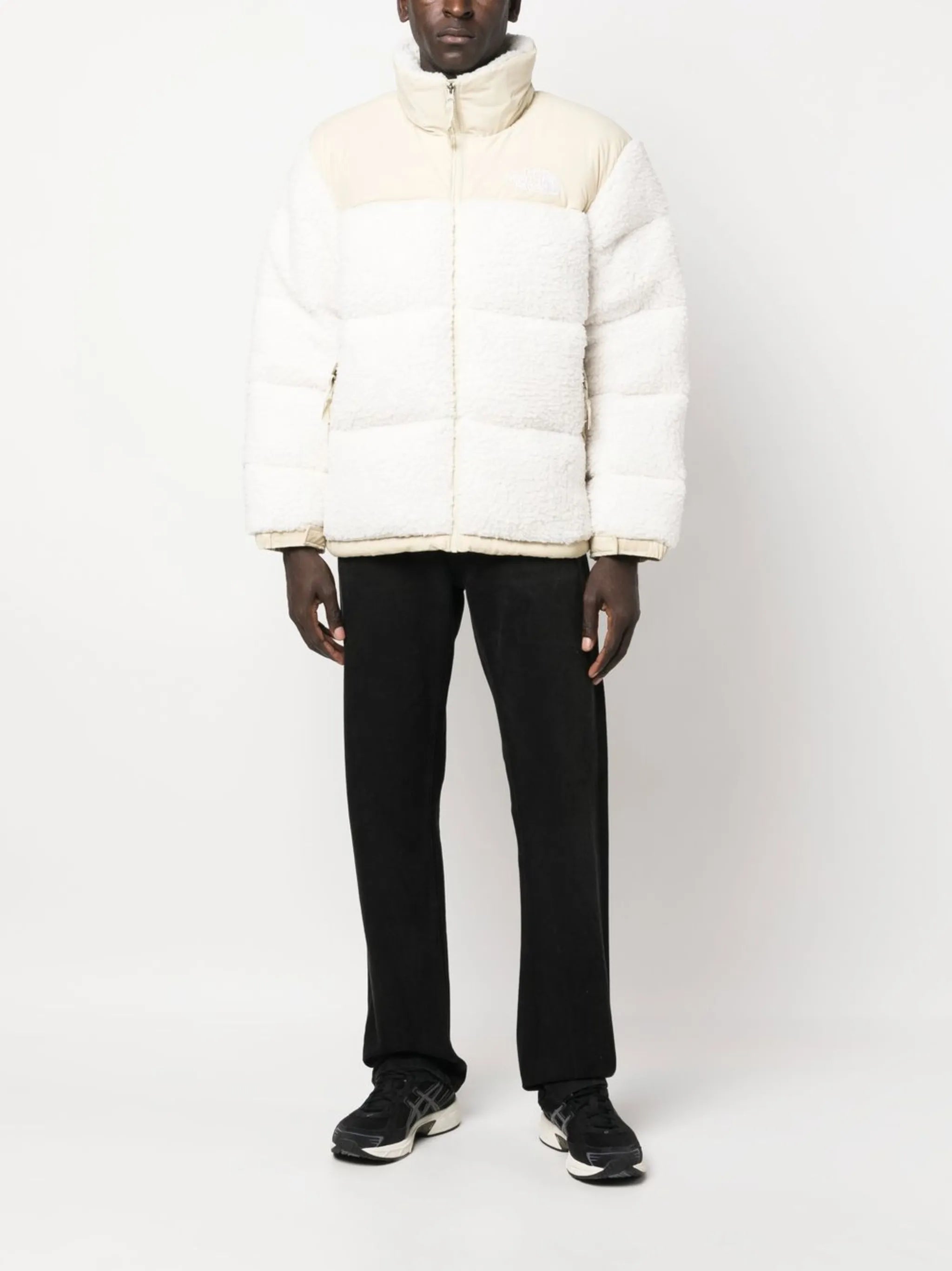 fleece-panel padded jacket