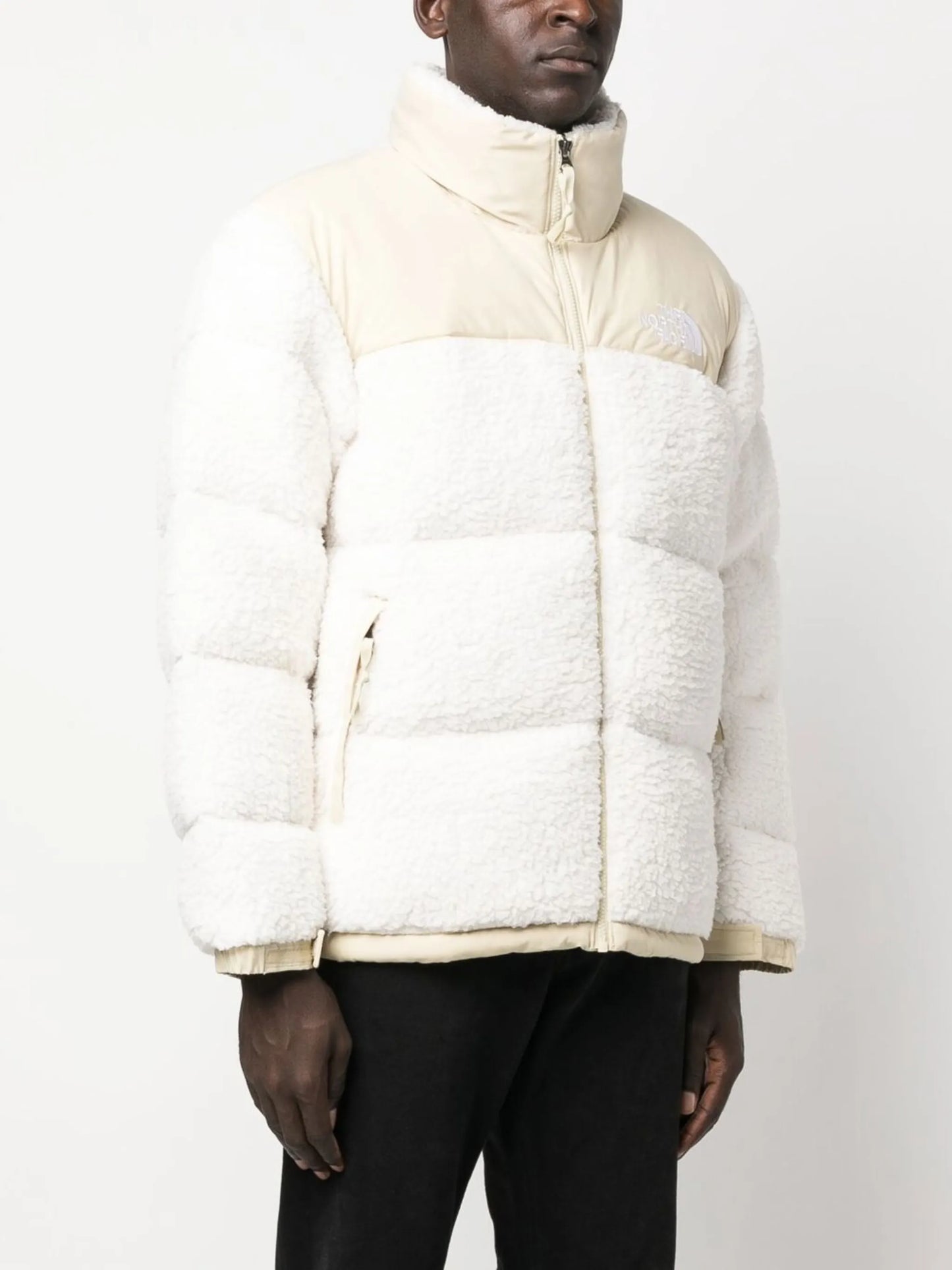 fleece-panel padded jacket