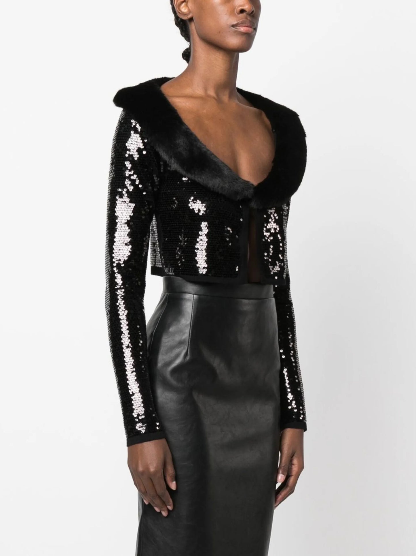 sequin-embellished cropped cardigan