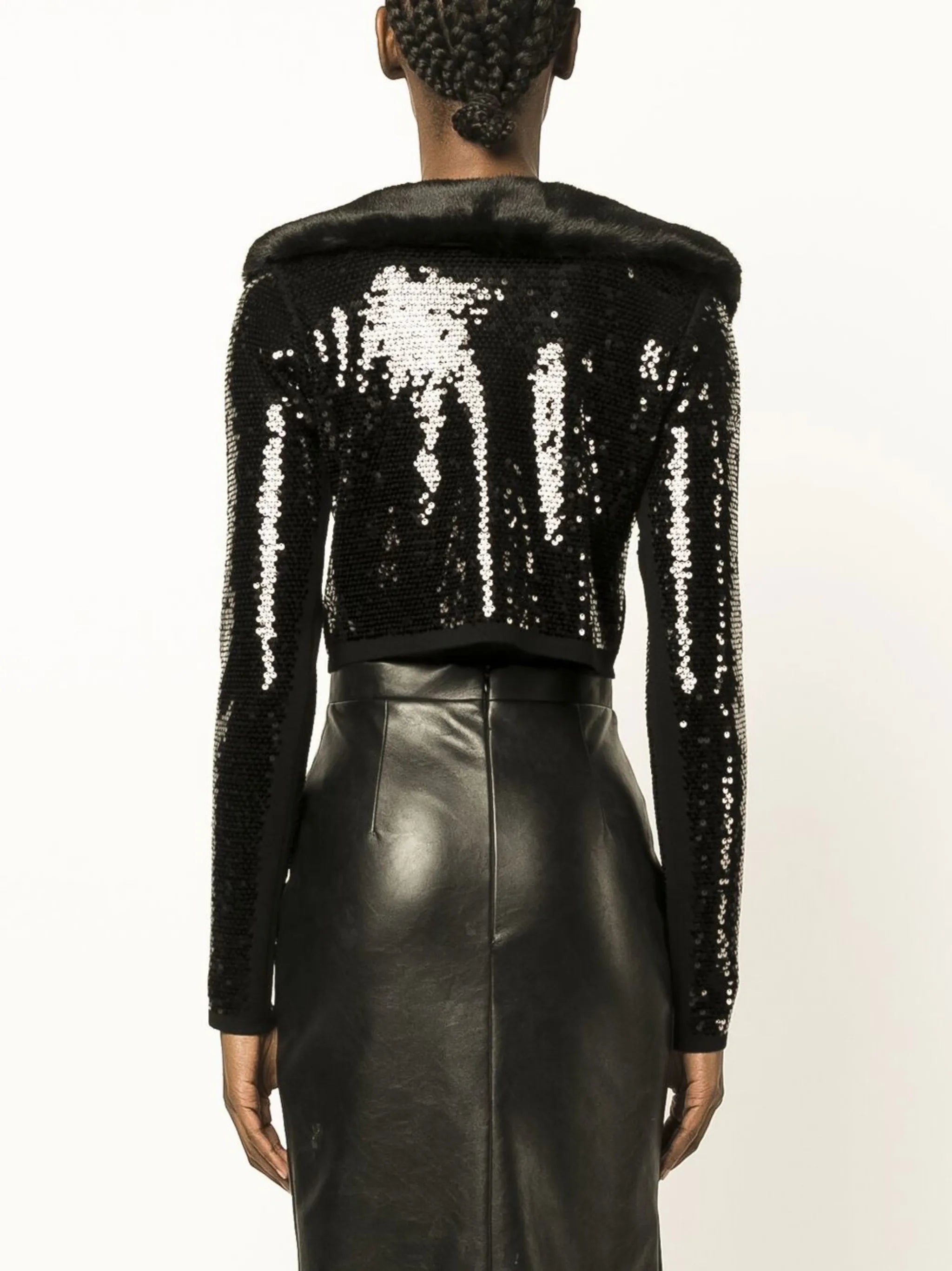 sequin-embellished cropped cardigan