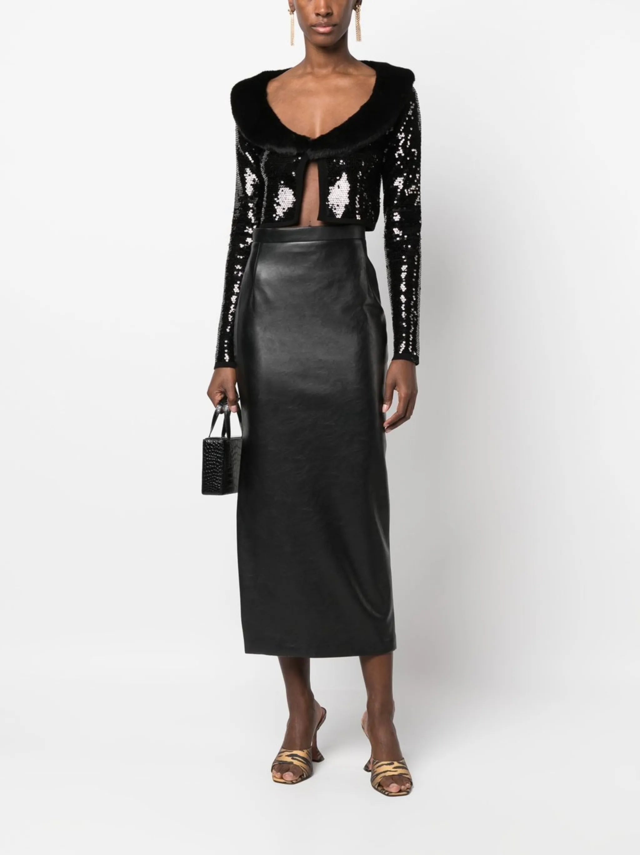 sequin-embellished cropped cardigan