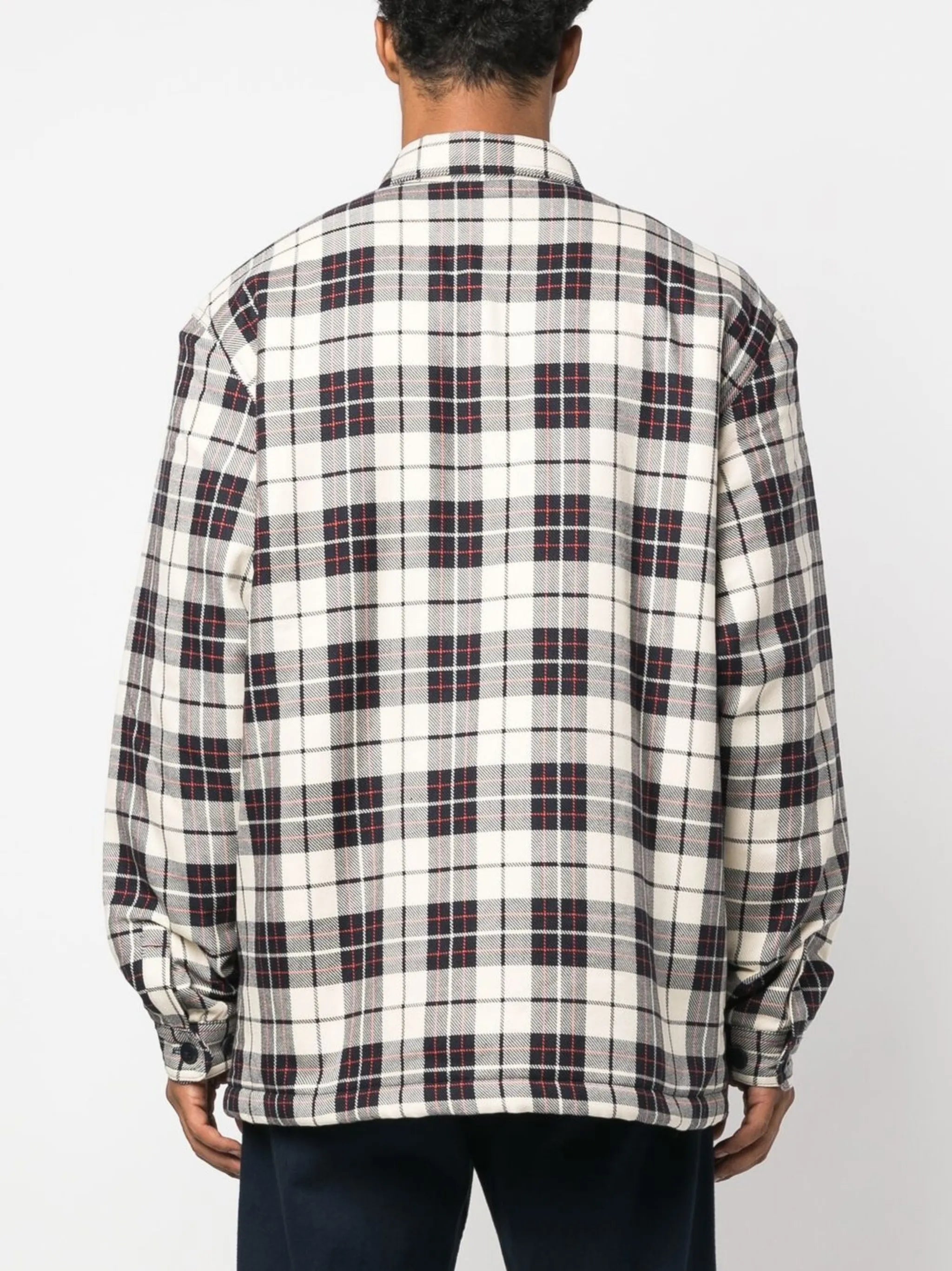 check faux-shearling lined shirt jacket