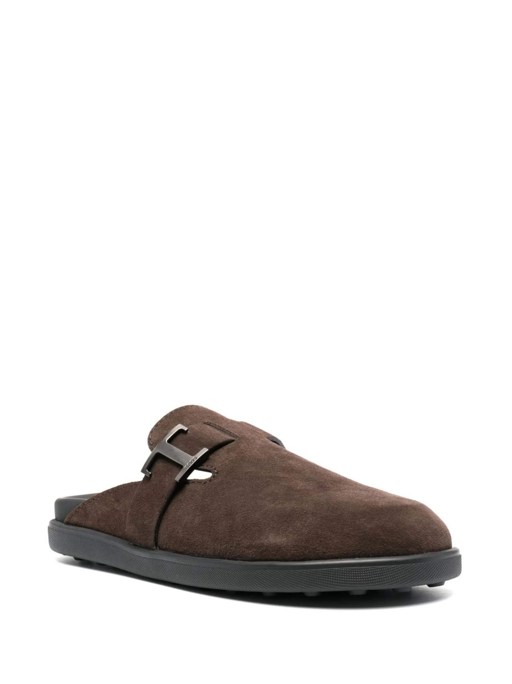 T Timeless suede slides