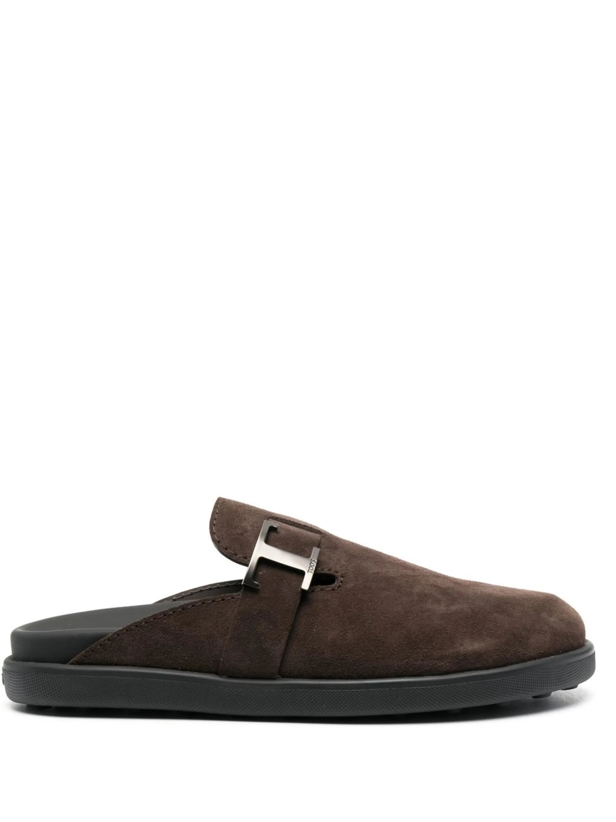 T Timeless suede slides