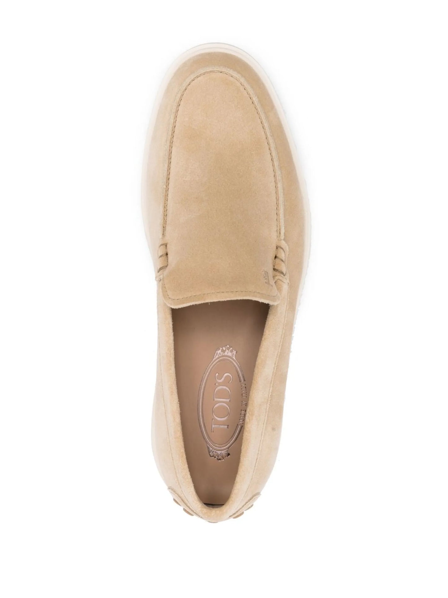 ridged-sole suede loafers