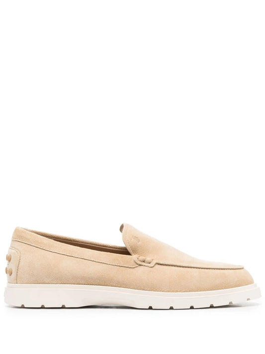 ridged-sole suede loafers